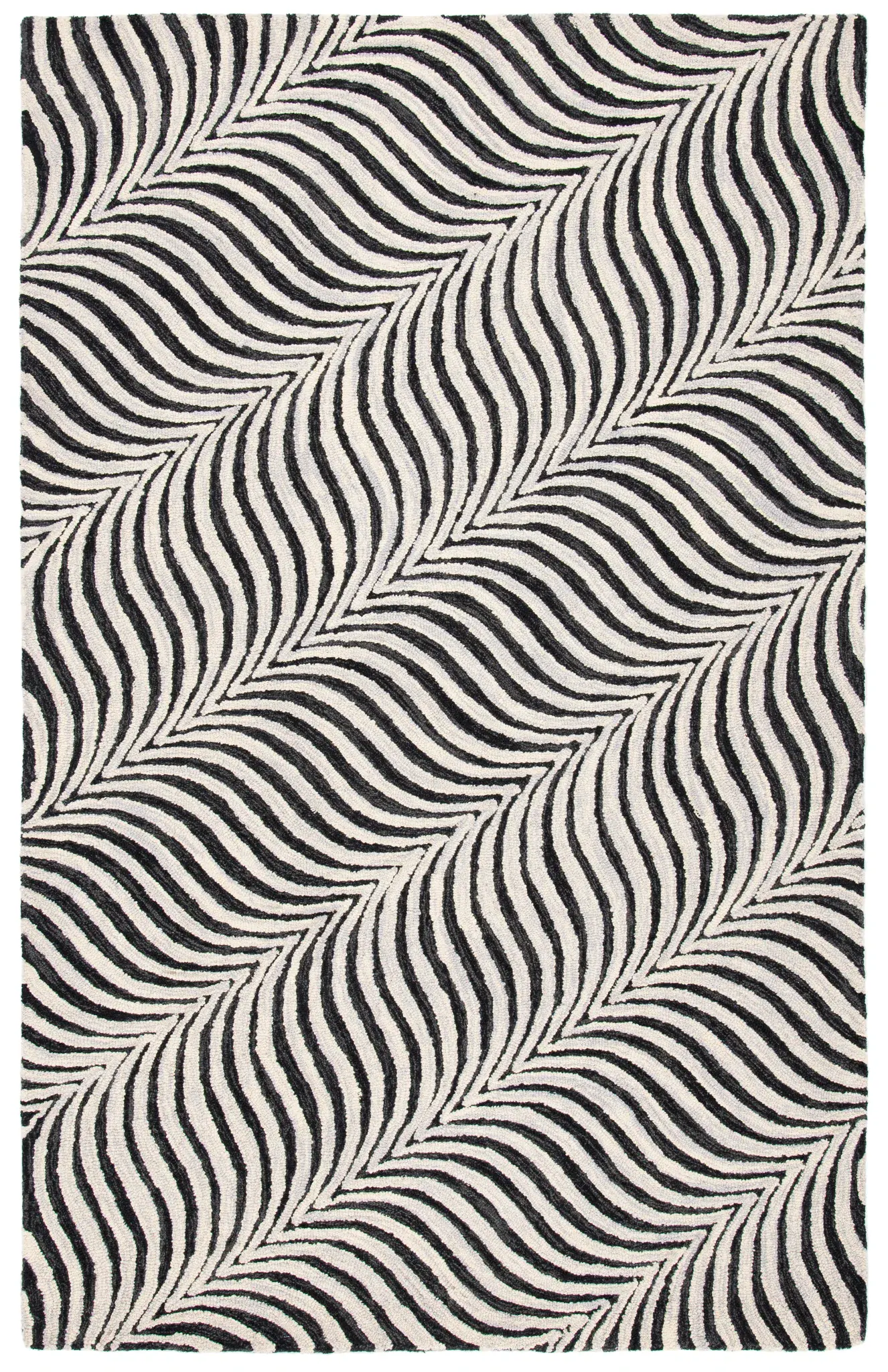 Metro Modern Wavy Chevron Hand-Tufted Wool Rug