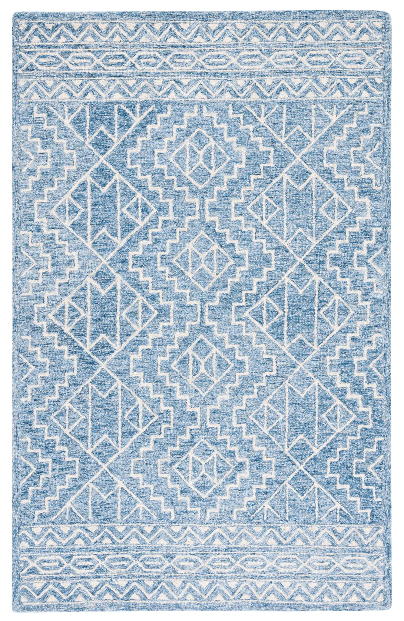 Metro Stepped Outline Diamond Hand-Tufted Wool Rug