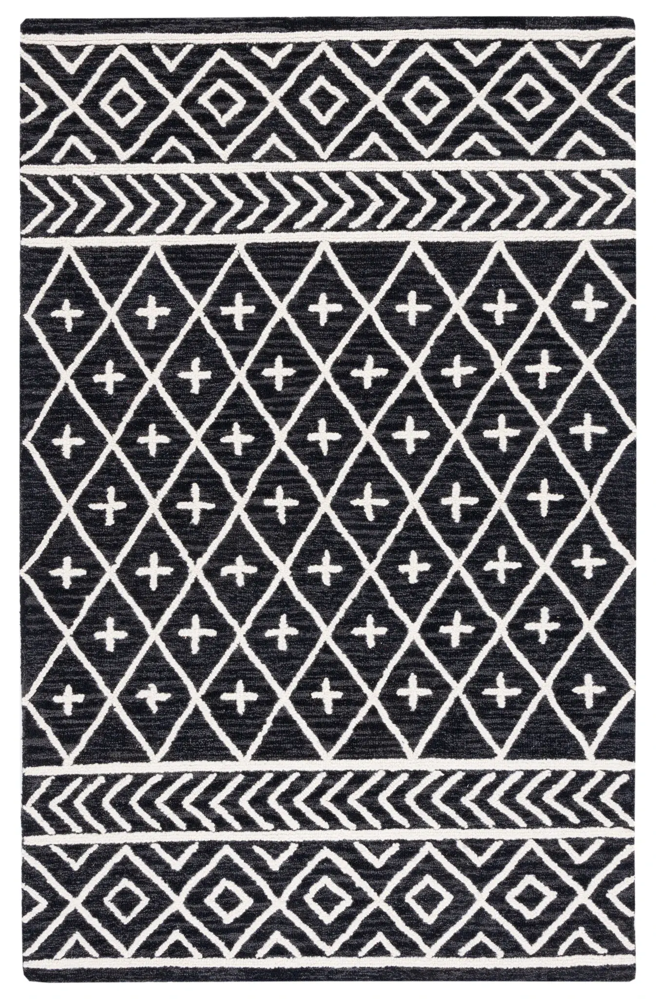 Metro Diamond And Chevron Hand-Tufted Wool Rug