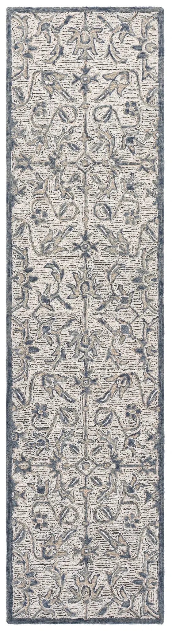 Metro Symmetrical Palmette Floral Hand-Tufted Wool Rug