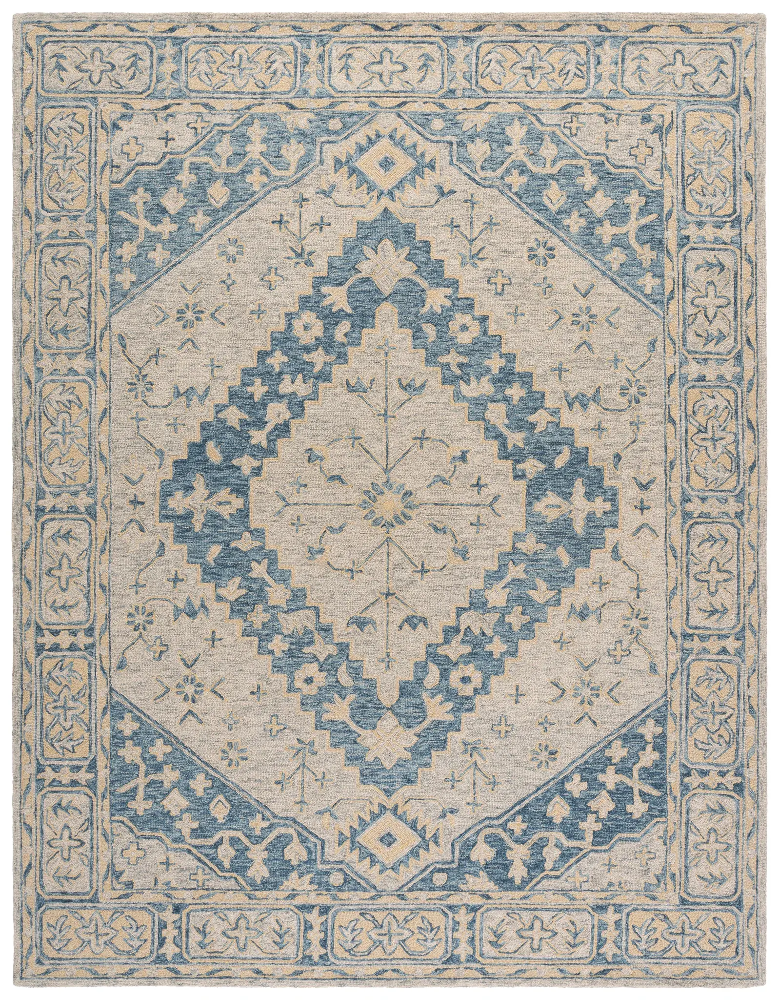 Metro Tribal Concentric Diamond Medallion Hand-Tufted Wool Rug