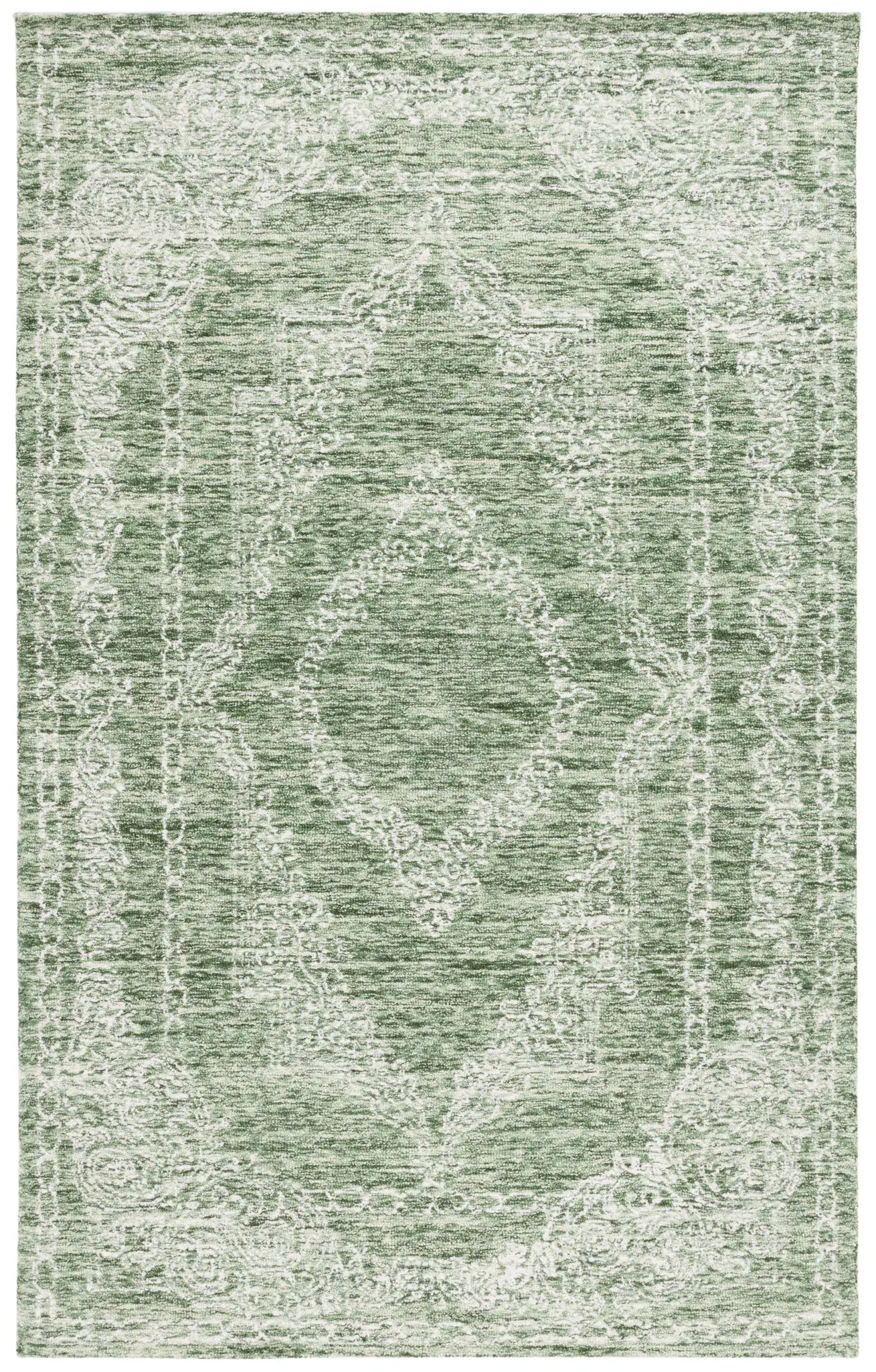 Metro Acanthus Scroll Medallion Hand-Tufted Wool Rug