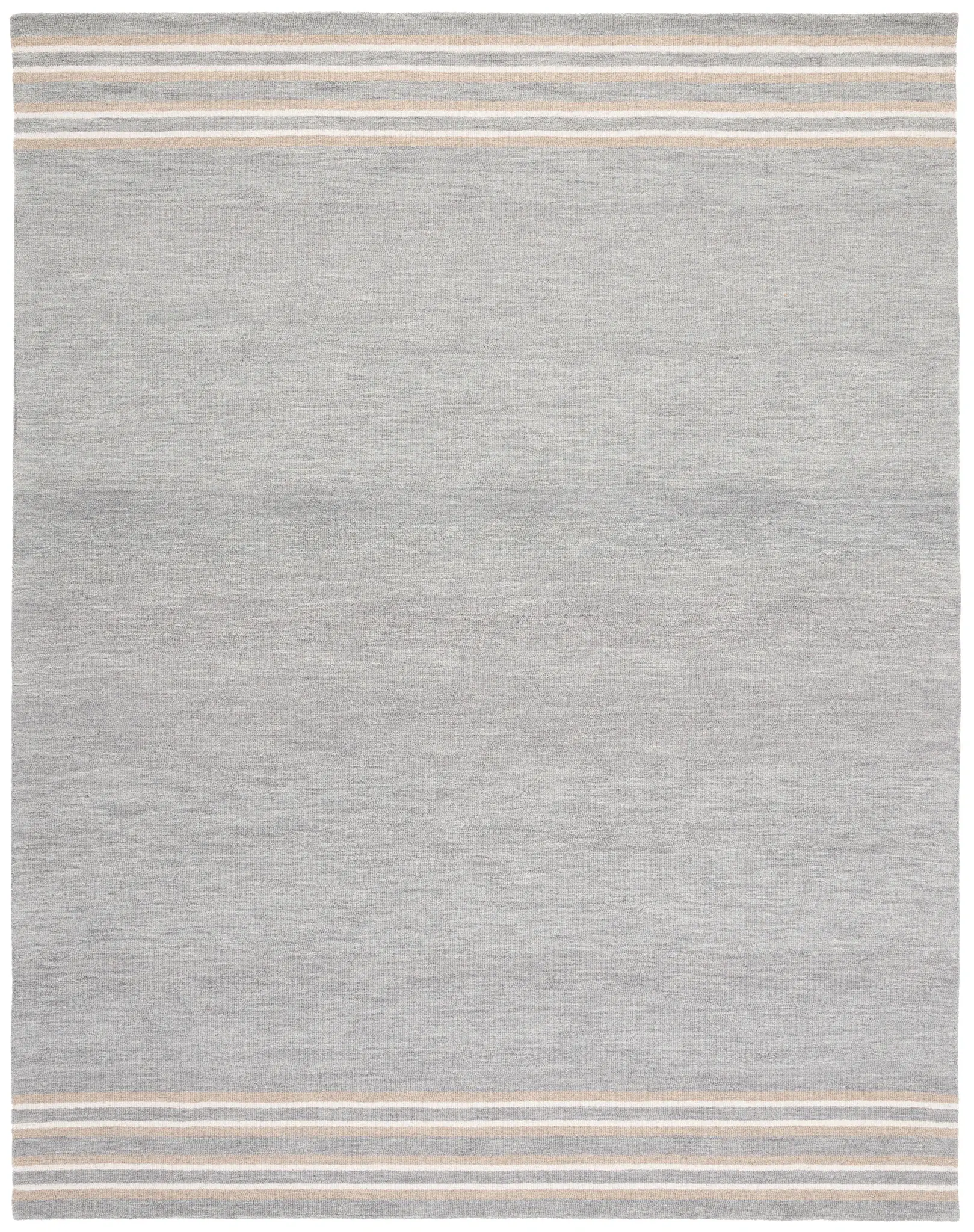 Metro Striped Border Hand-Tufted Wool Rug