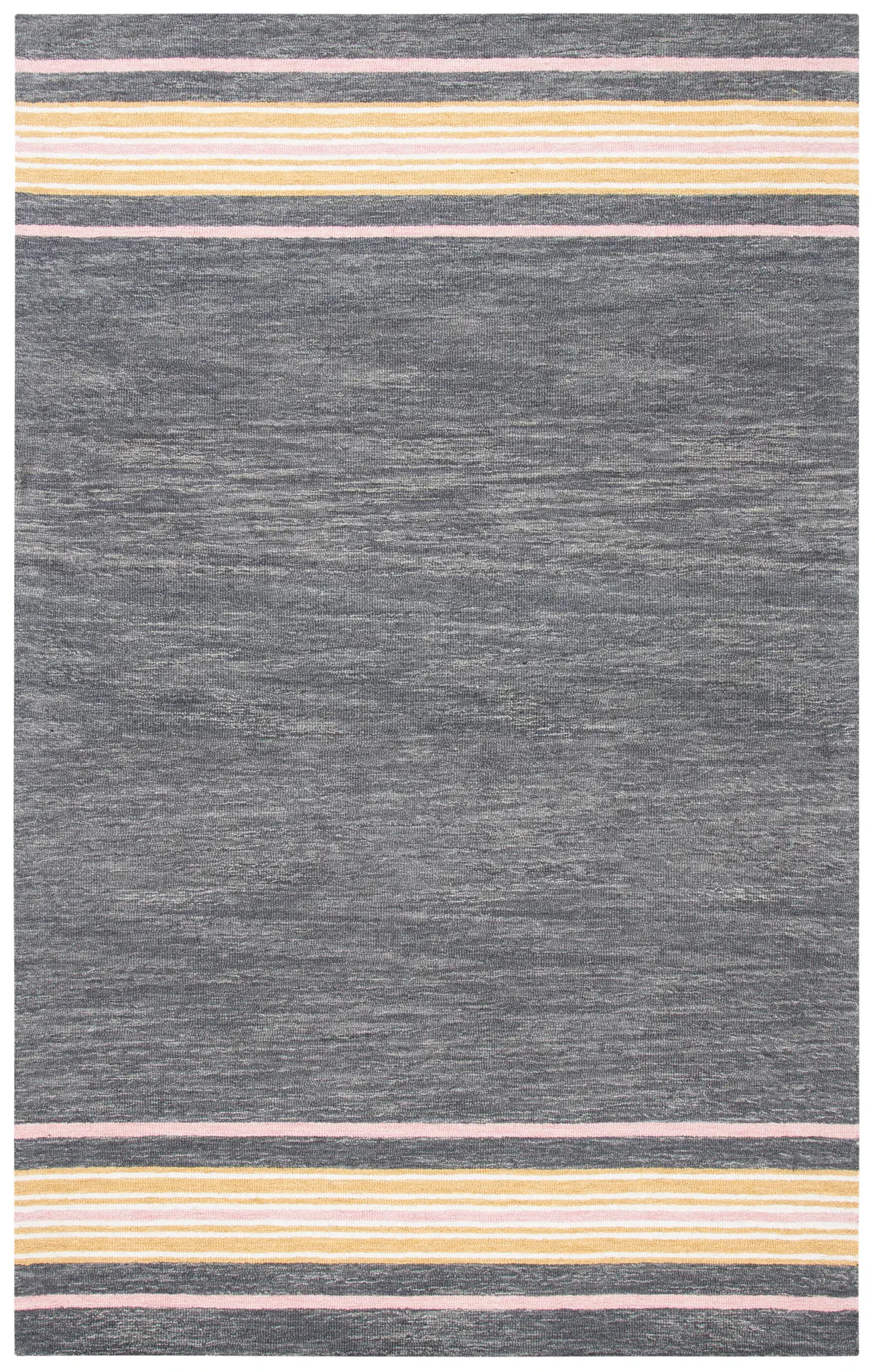 Metro Striped Border Hand-Tufted Wool Rug
