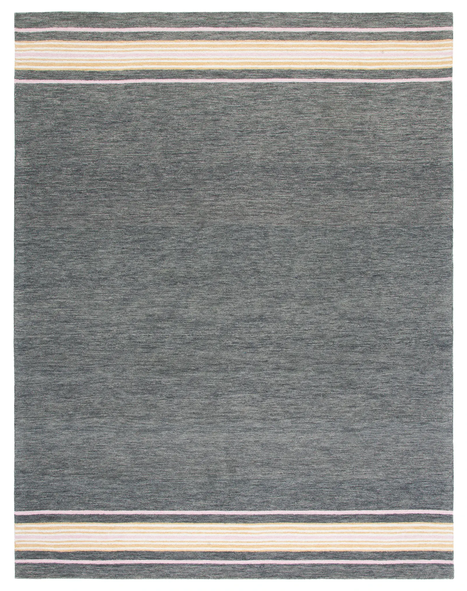 Metro Striped Border Hand-Tufted Wool Rug