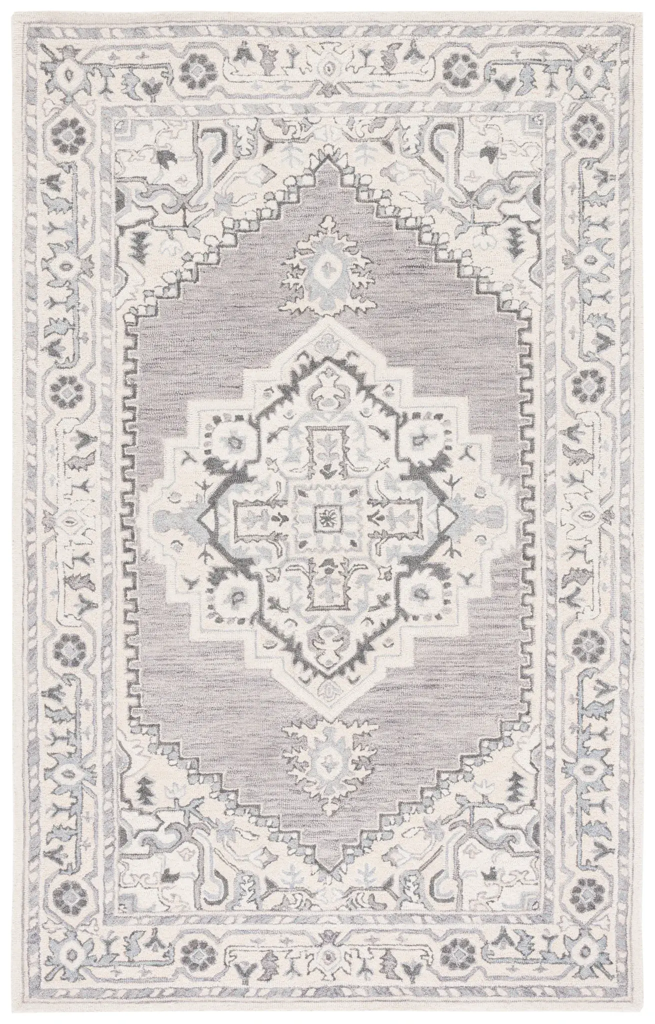 Metro Stepped Medallion Hand-Tufted Wool Rug
