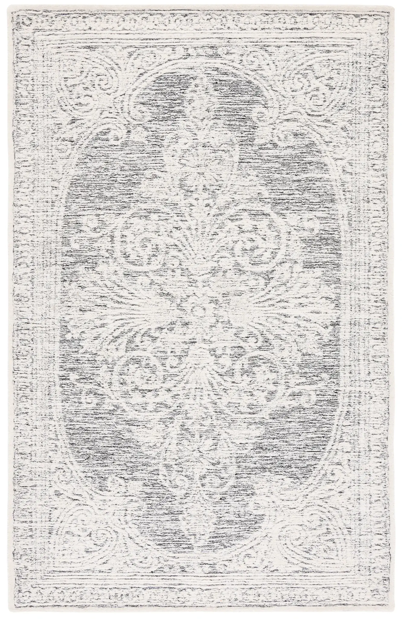 Metro Scroll Medallion Hand-Tufted Wool Rug