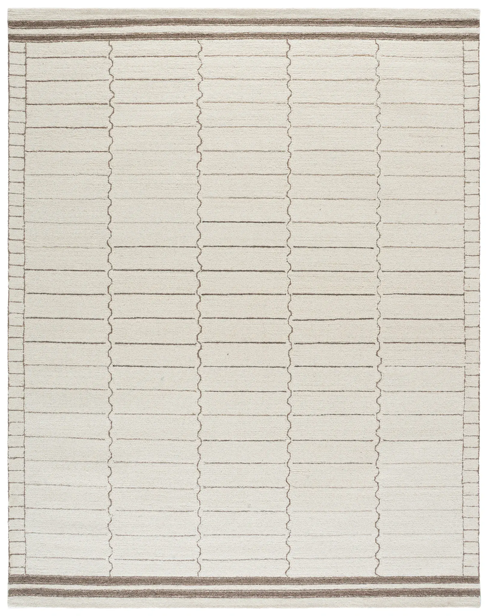 Metro Bordered Grid Hand-Tufted Wool Rug