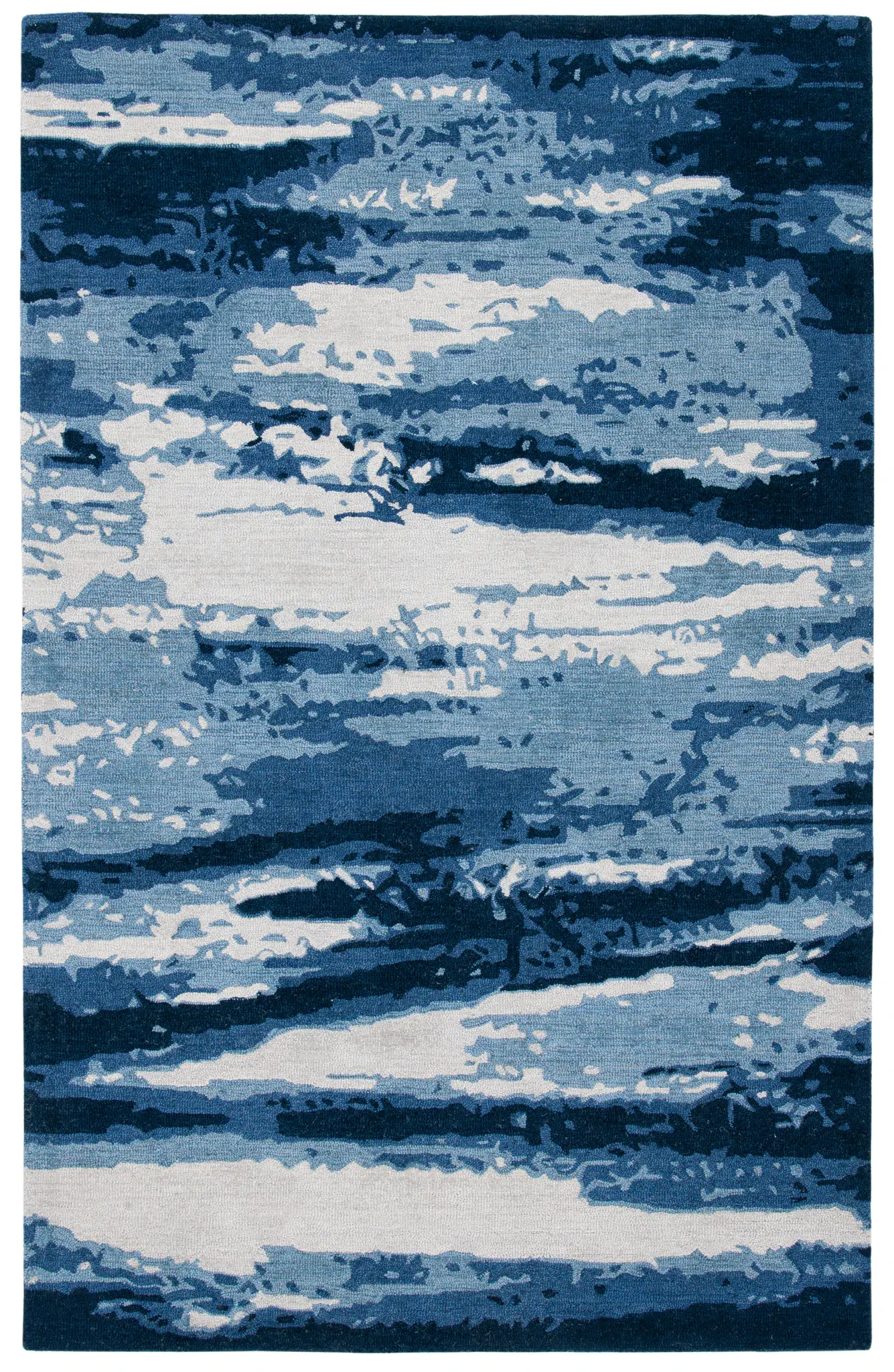 Metro Abstract Banded Hand-Tufted Wool Rug