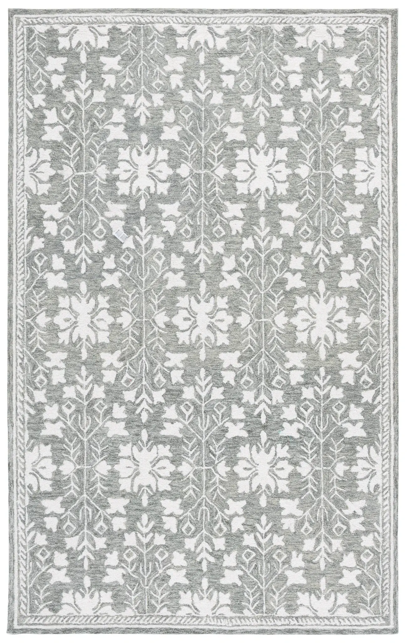 Metro Botanical Tile Hand-Tufted Wool Rug