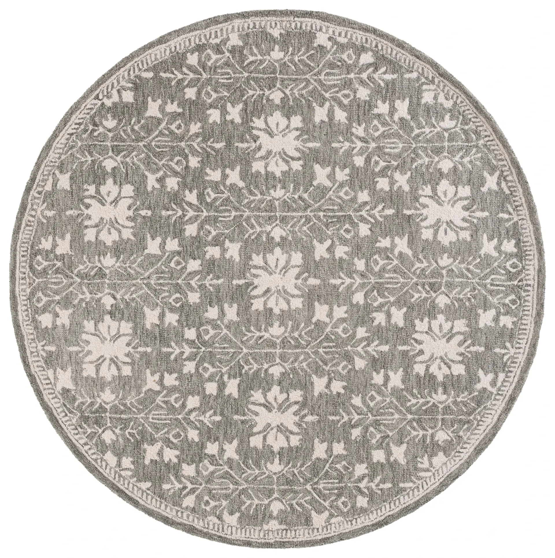 Metro Botanical Tile Hand-Tufted Wool Rug