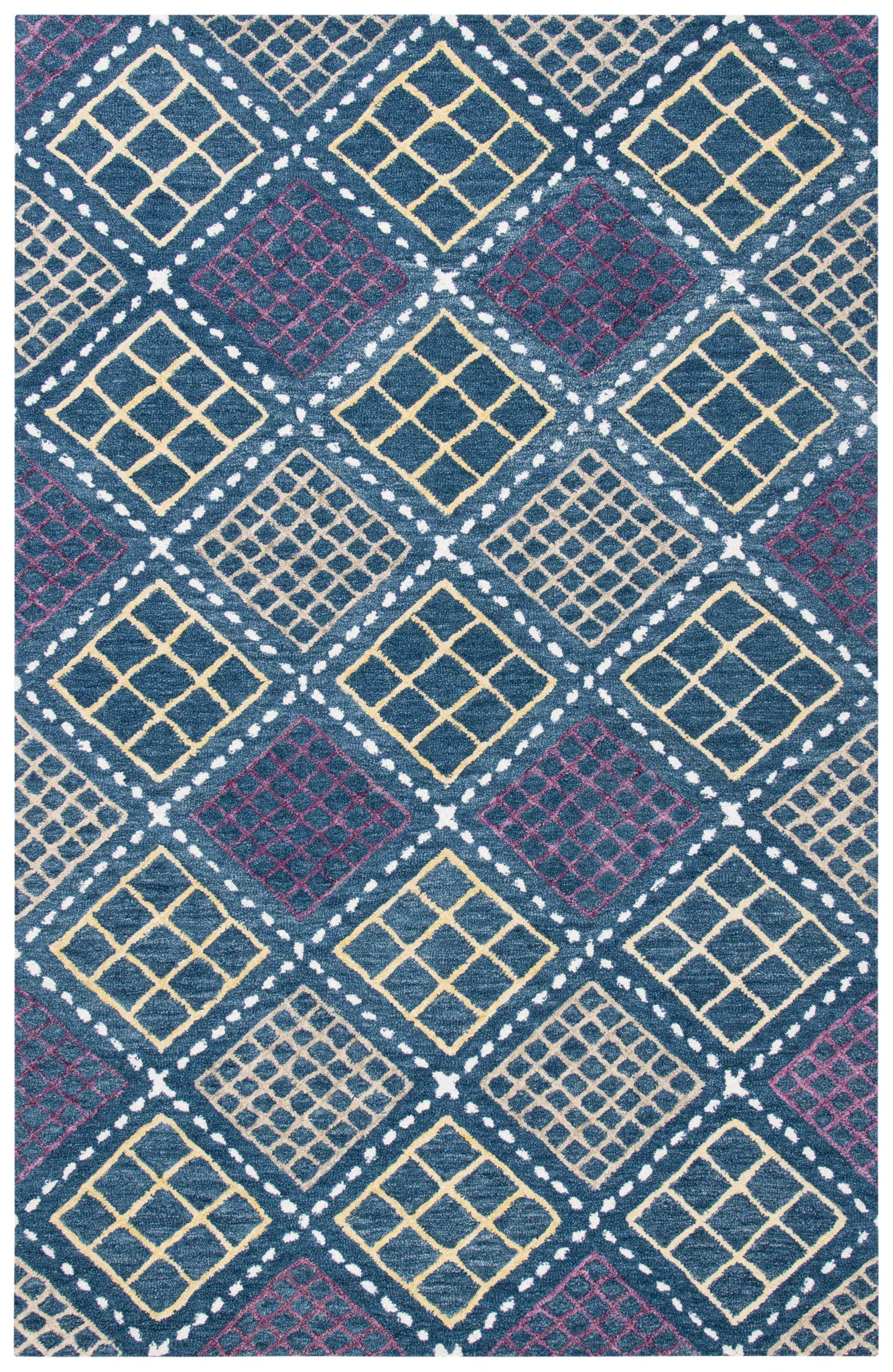 Metro Grid Diamond Hand-Tufted Wool Rug