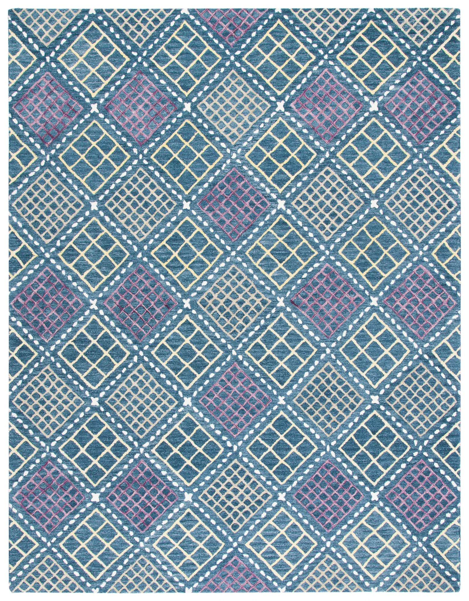 Metro Grid Diamond Hand-Tufted Wool Rug