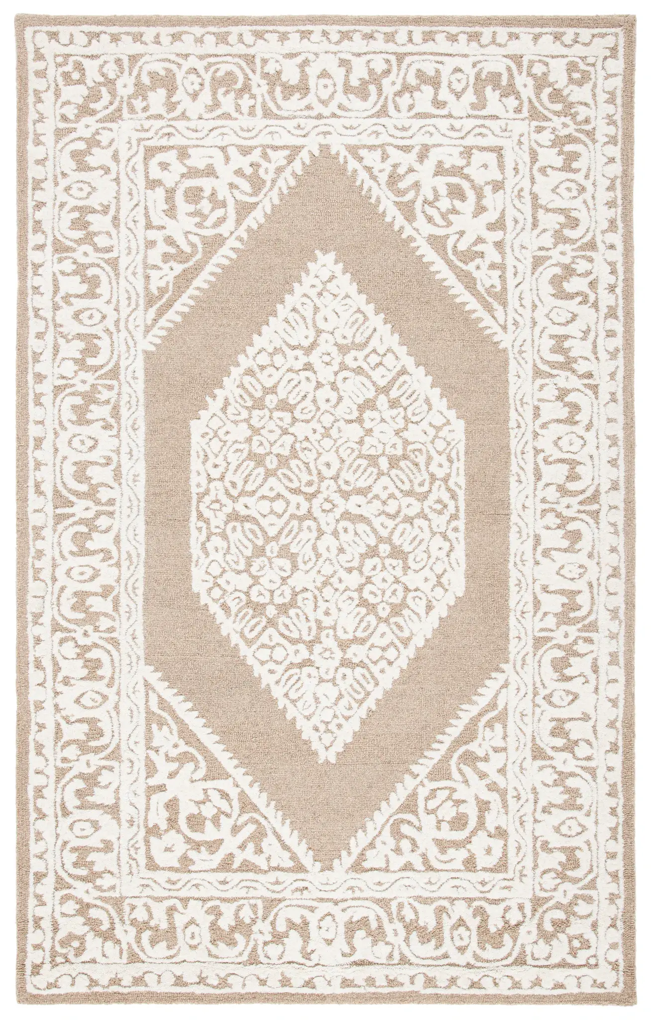 Metro Diamond Medallion Border Hand-Tufted Wool Rug