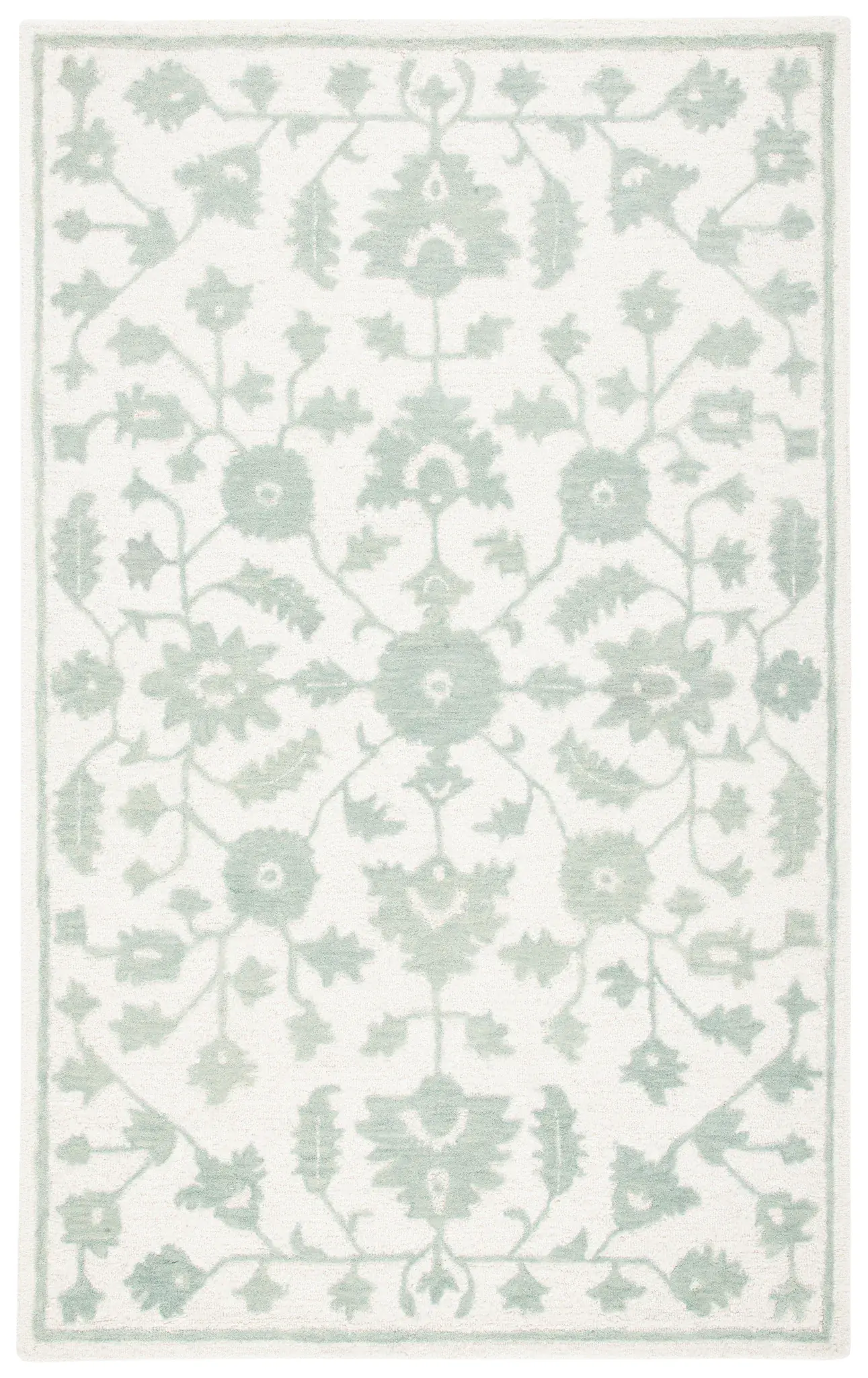 Metro Floral Vine Arabesque Hand-Tufted Wool Rug