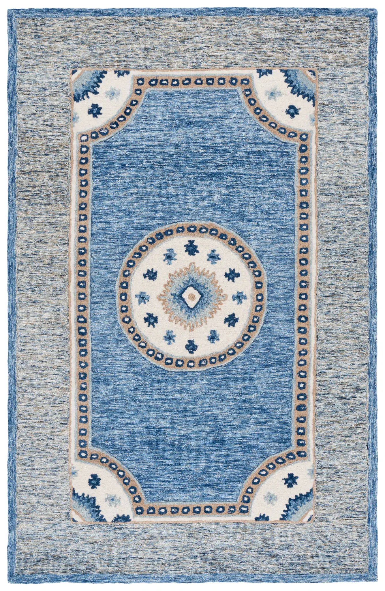 Metro Tribal Rosette Medallion Hand-Tufted Wool Rug