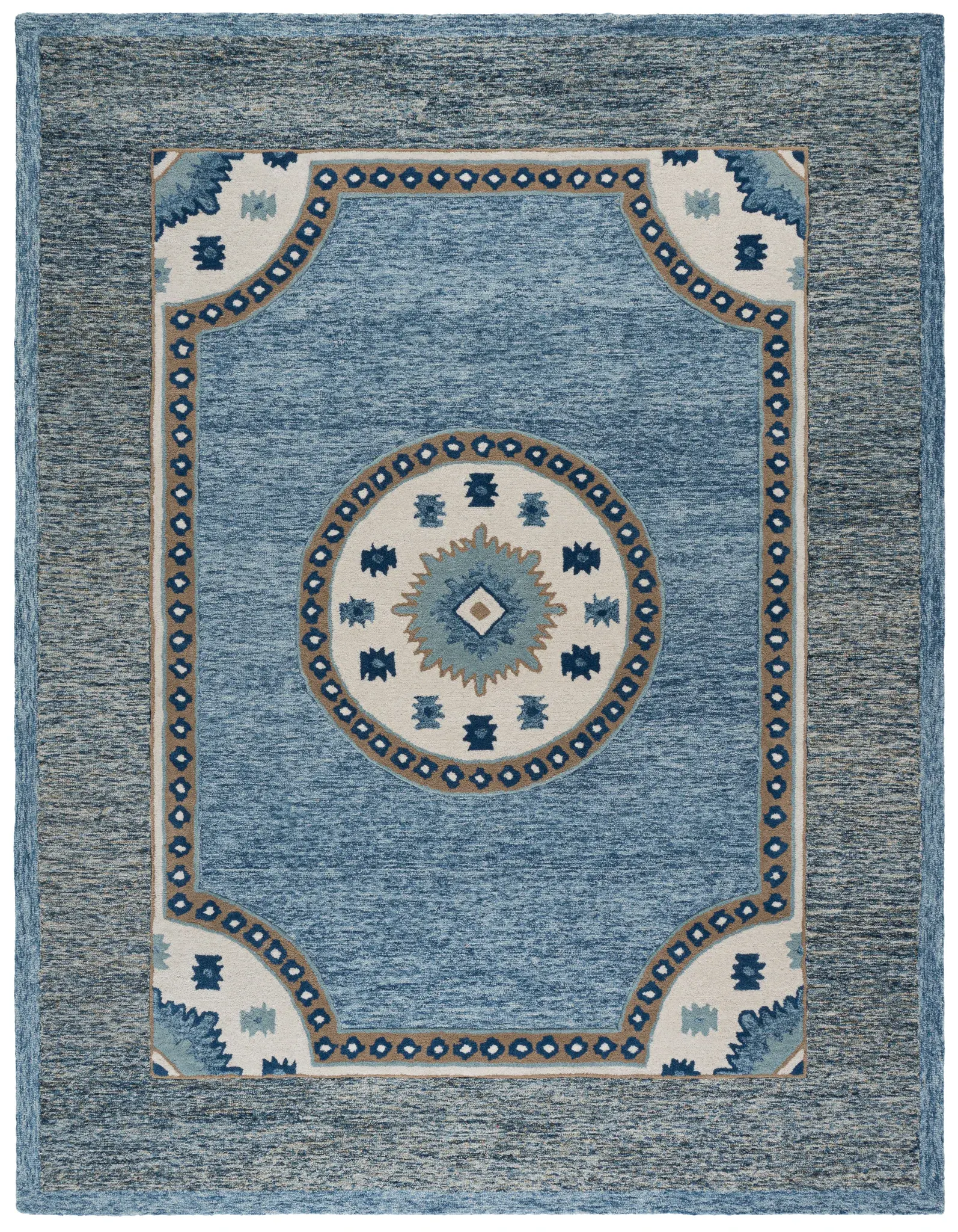 Metro Tribal Rosette Medallion Hand-Tufted Wool Rug