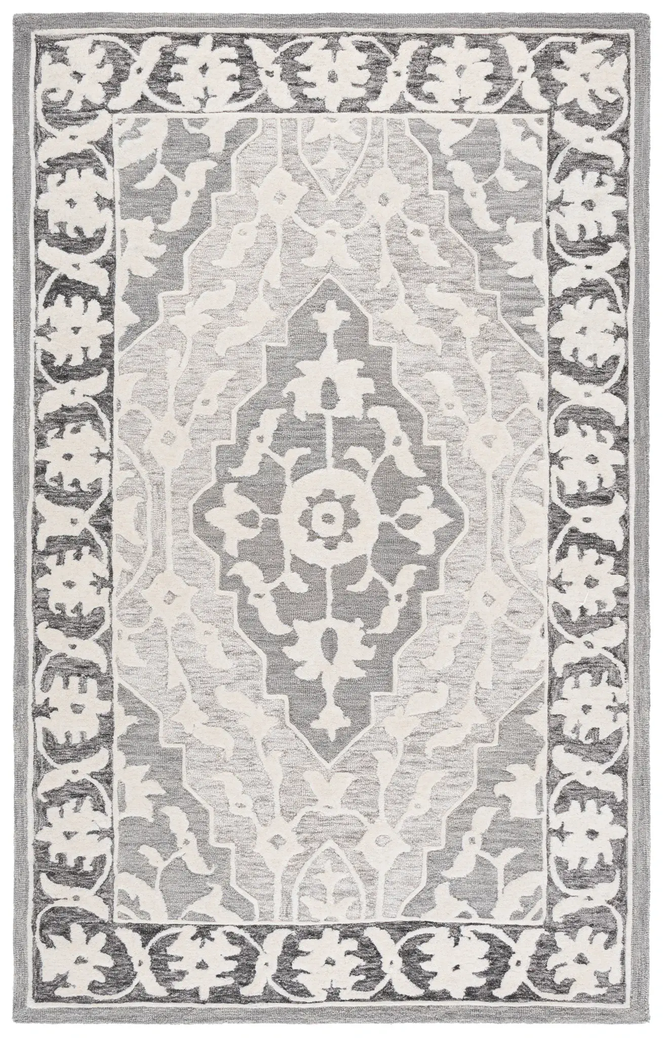 Metro Medallion Border Hand-Tufted Wool Rug