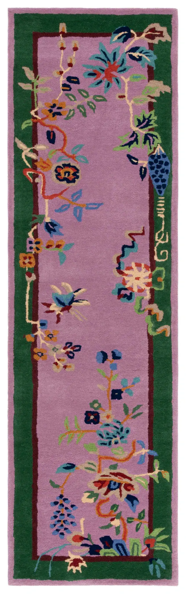 Metro Botanical Border Hand-Tufted Wool Rug