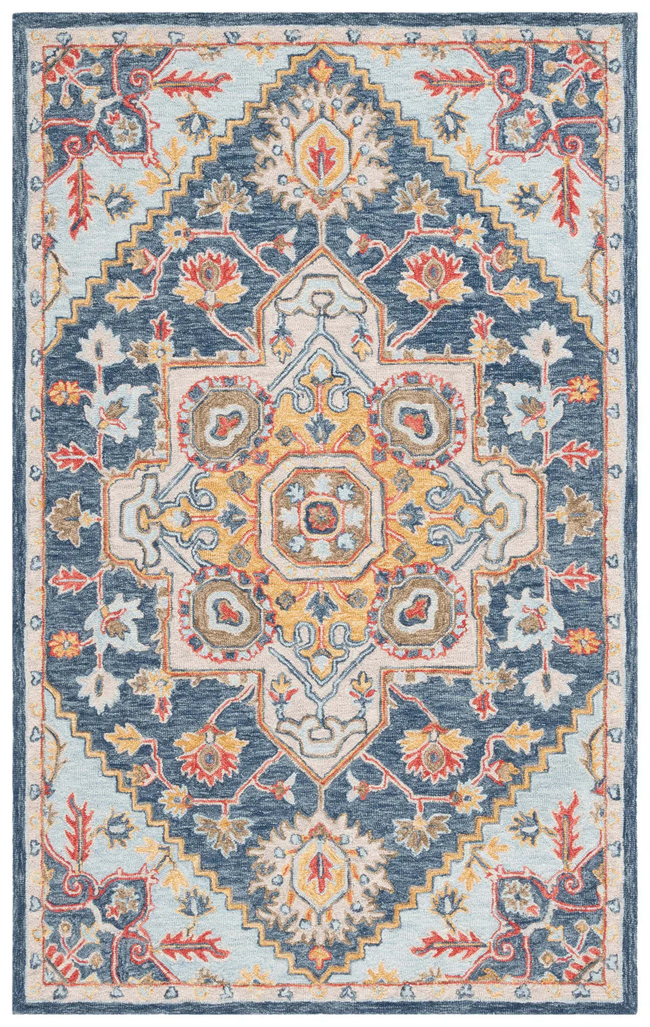 Metro Traditional Medallion Hand-Tufted Wool Rug