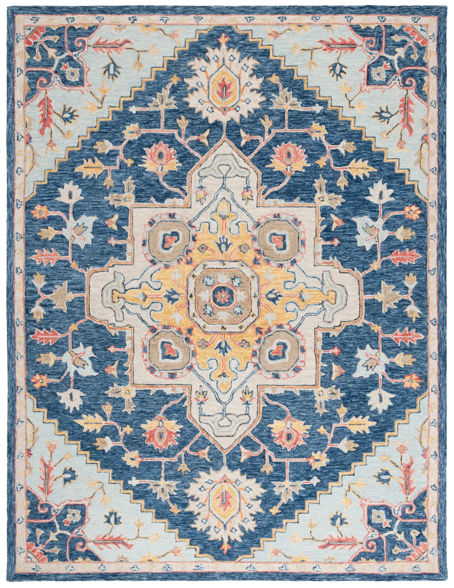 Metro Traditional Medallion Hand-Tufted Wool Rug