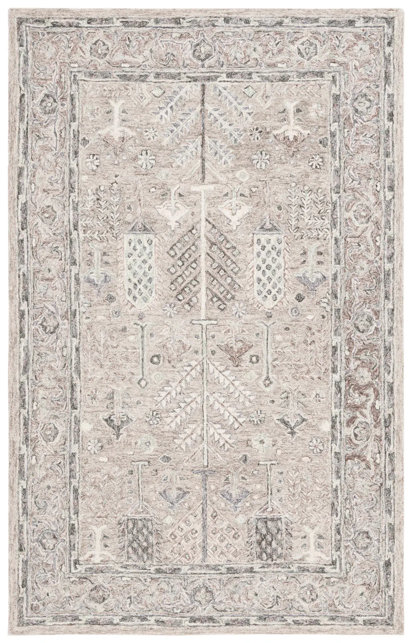 Metro Garden Border Hand-Tufted Wool Rug