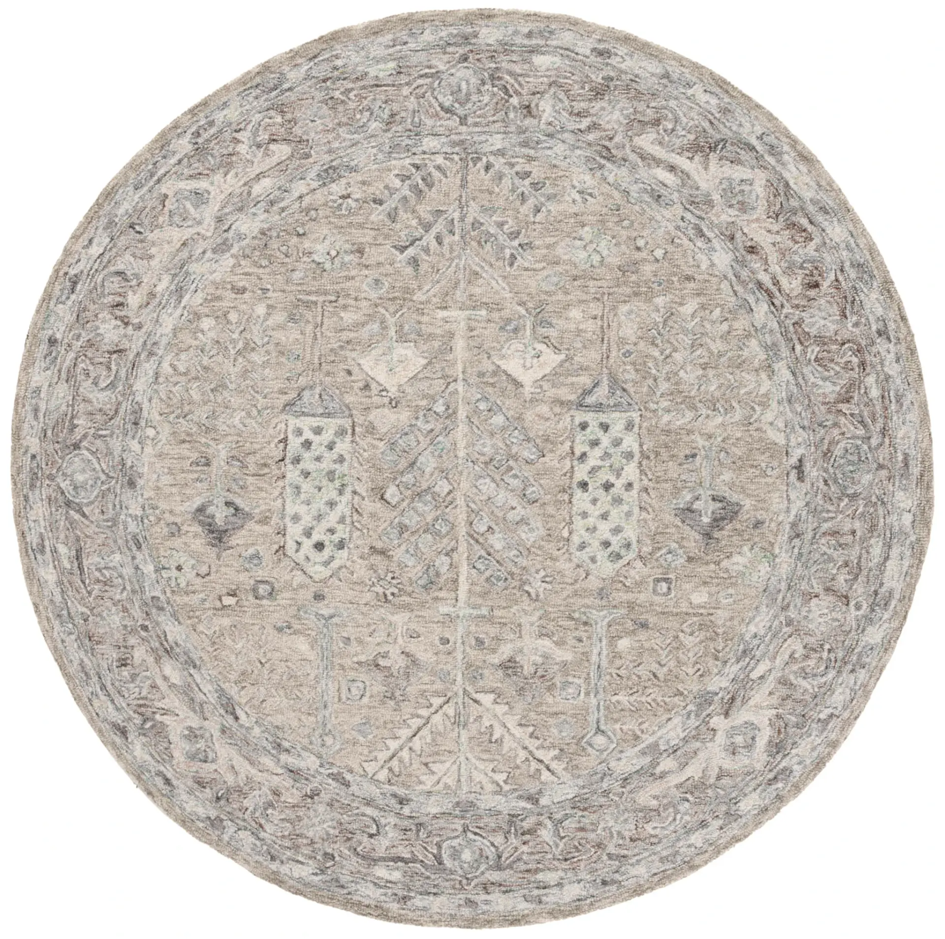 Metro Garden Border Hand-Tufted Wool Rug