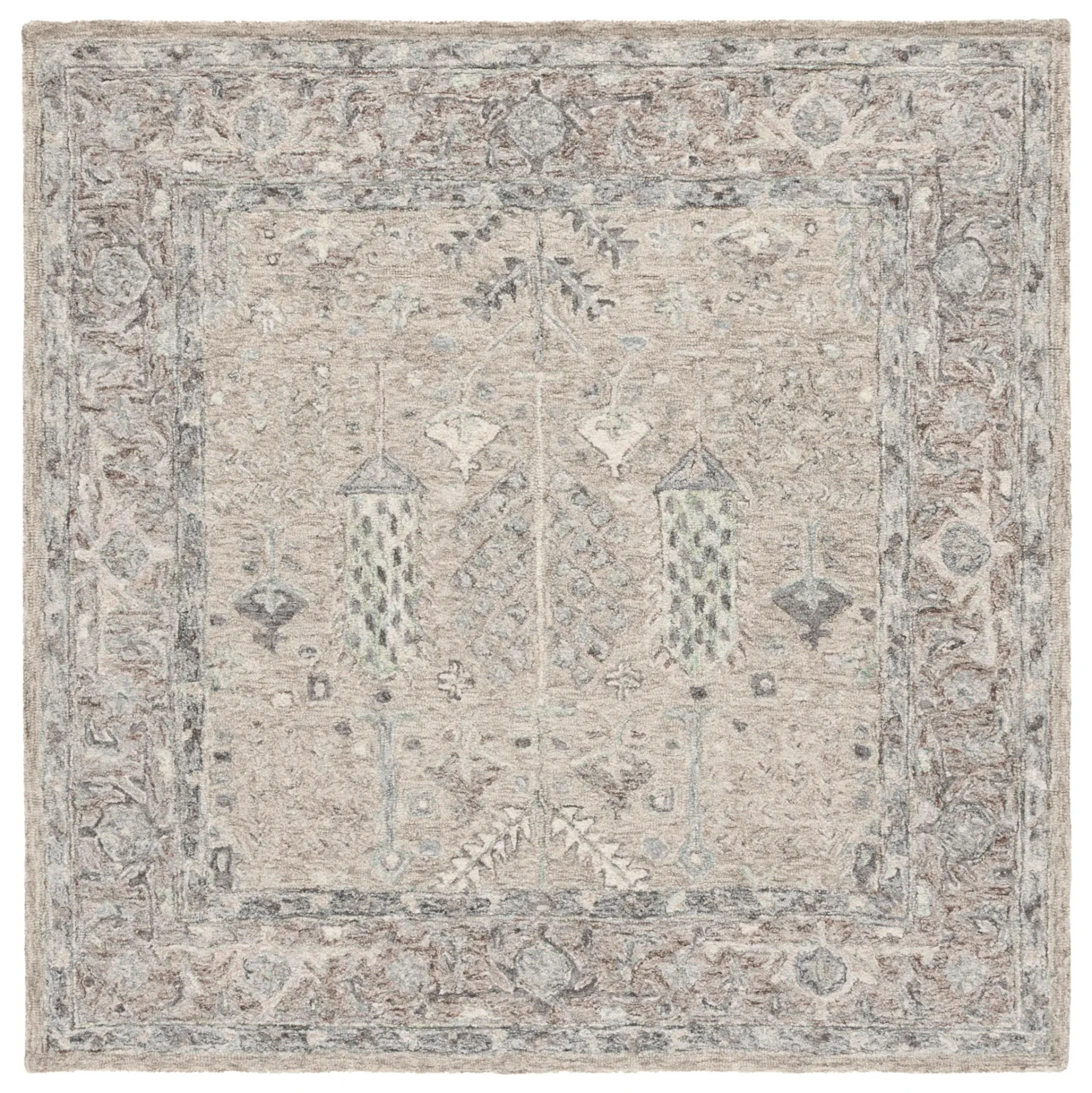 Metro Garden Border Hand-Tufted Wool Rug