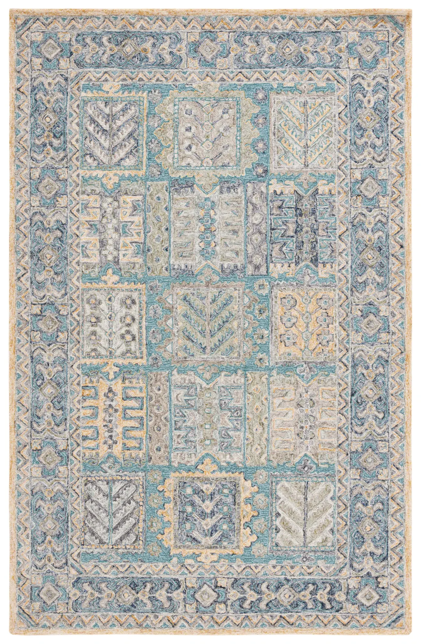 Metro Tribal Panel Hand-Tufted Wool Rug