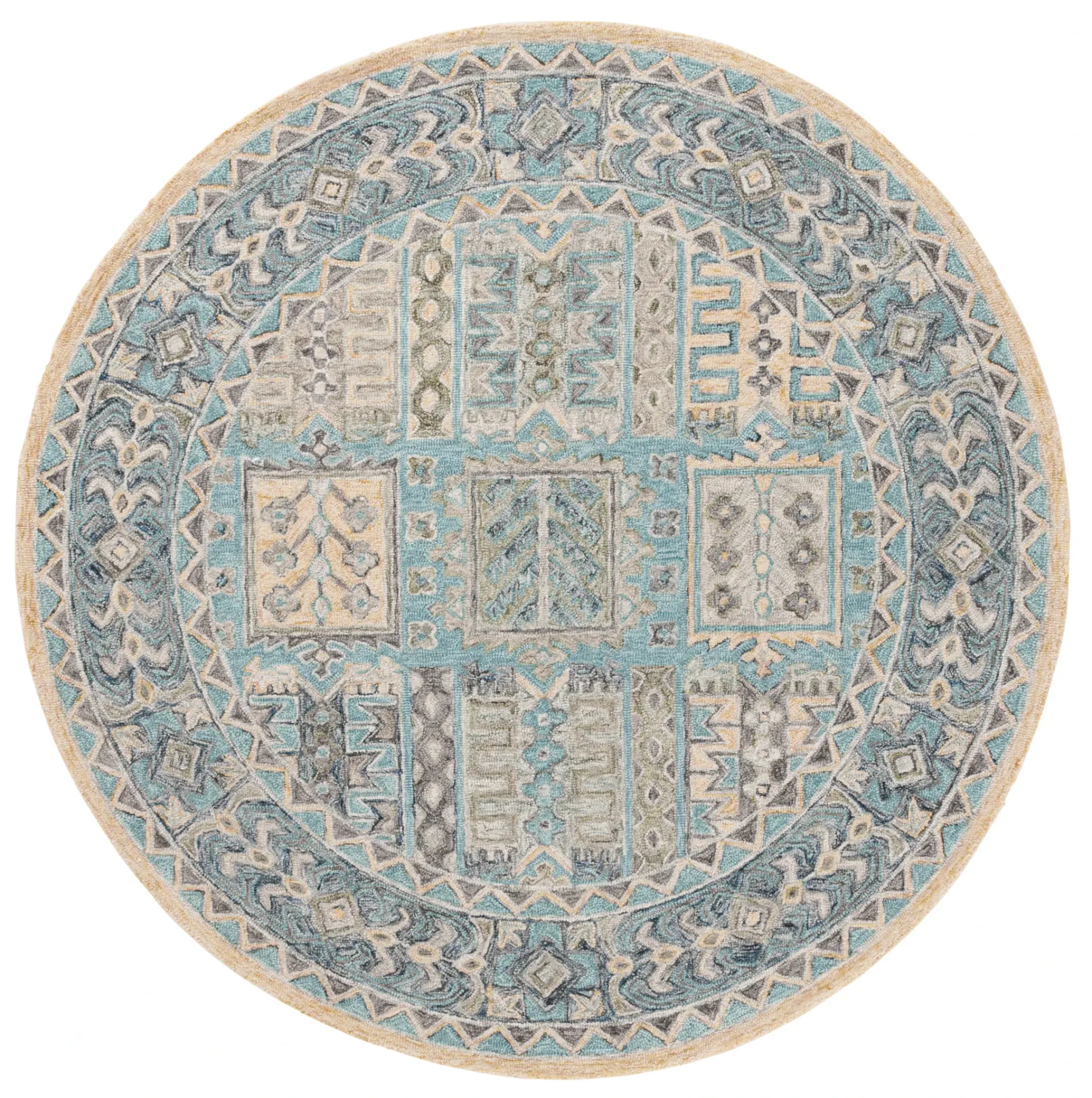 Metro Tribal Panel Hand-Tufted Wool Rug