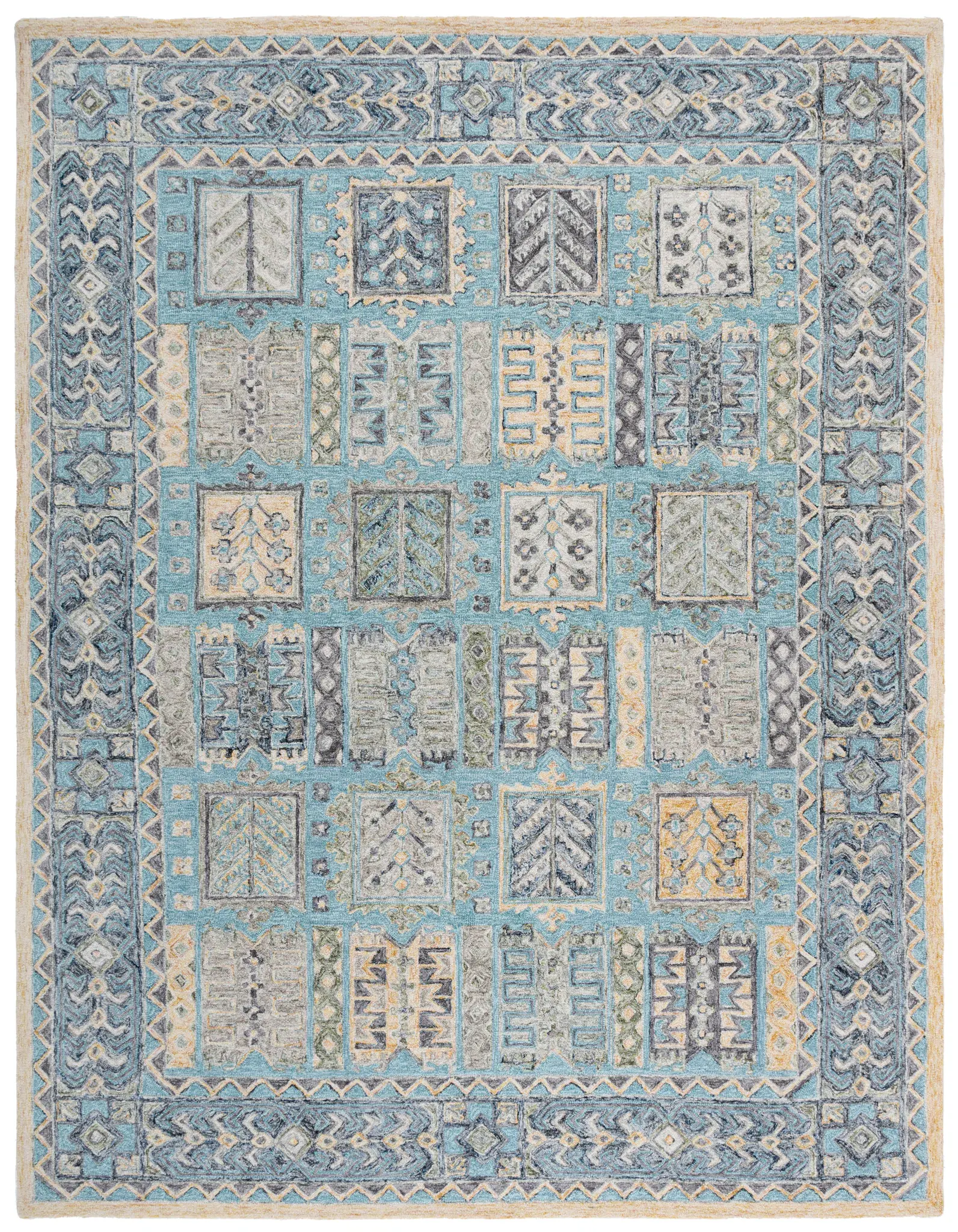Metro Tribal Panel Hand-Tufted Wool Rug