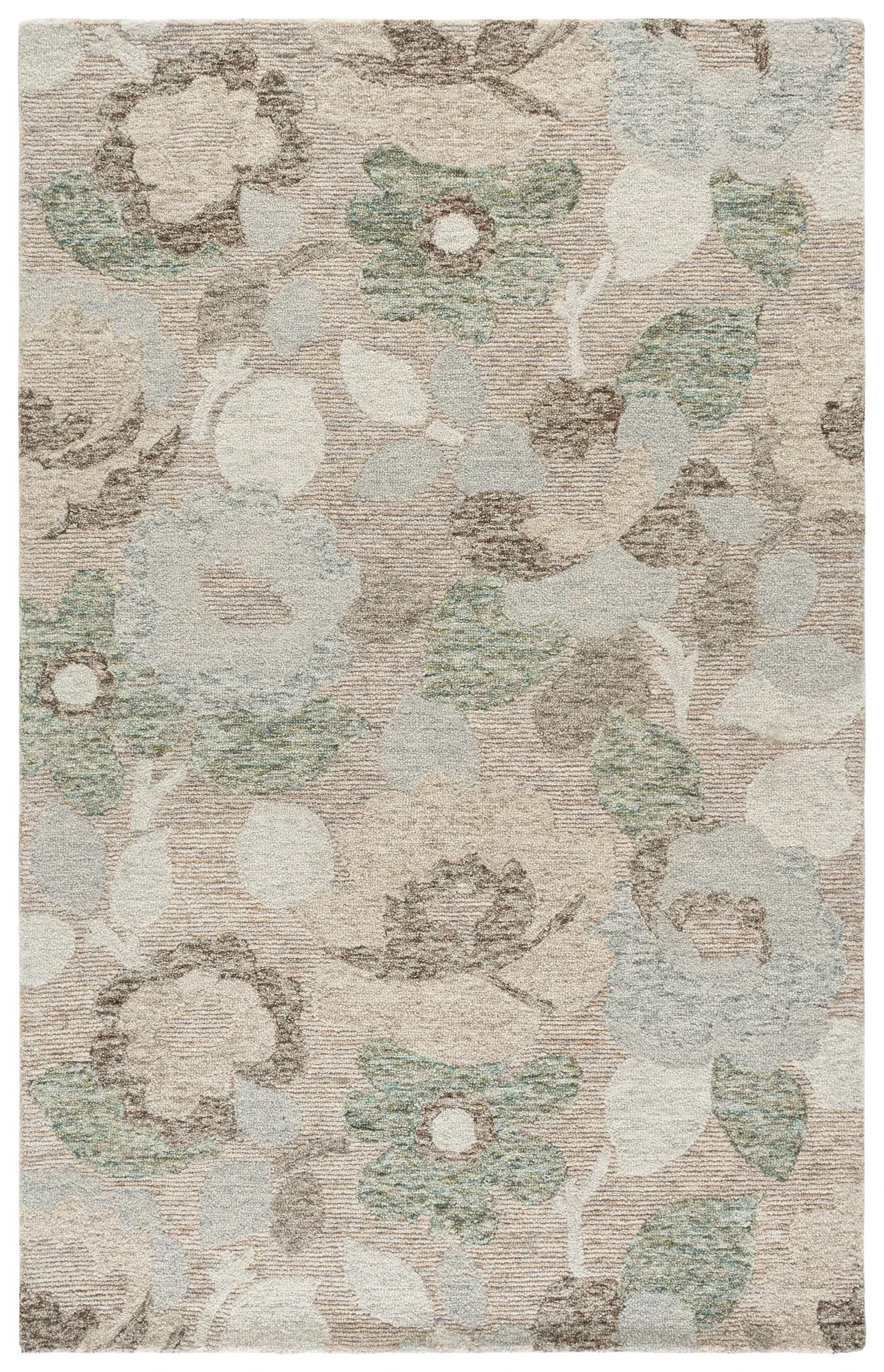 Metro Striated Floral Hand-Tufted Wool Rug