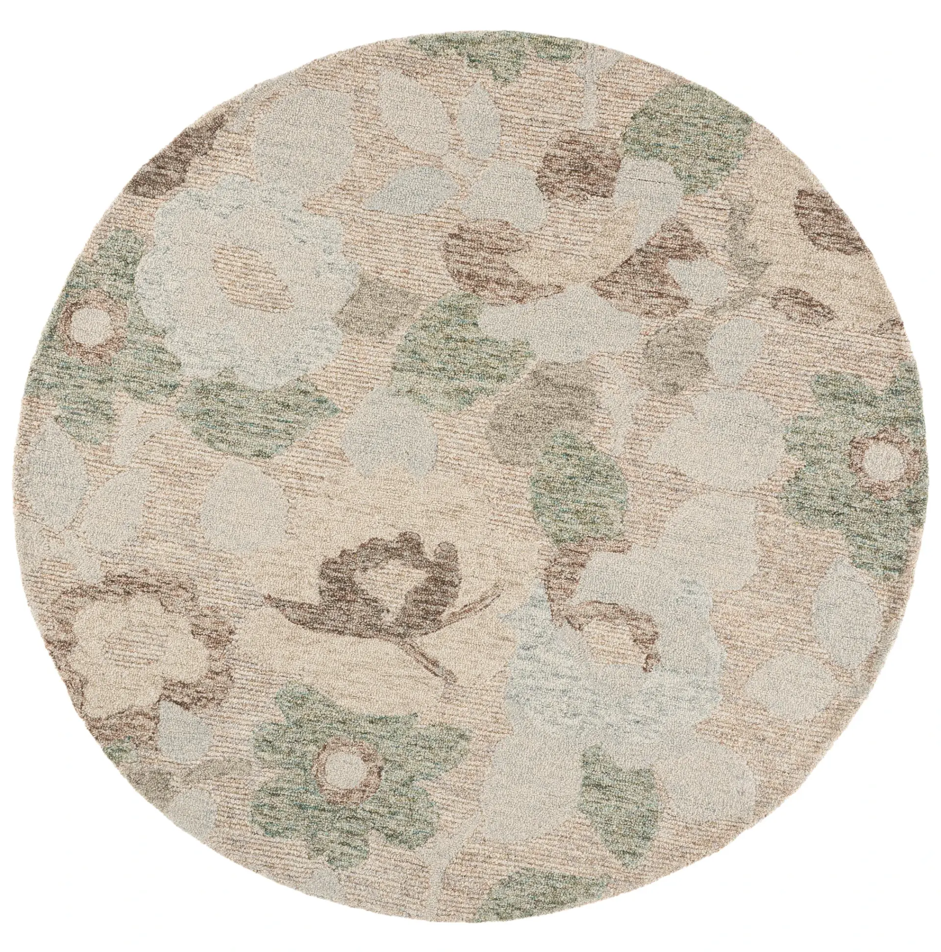 Metro Striated Floral Hand-Tufted Wool Rug