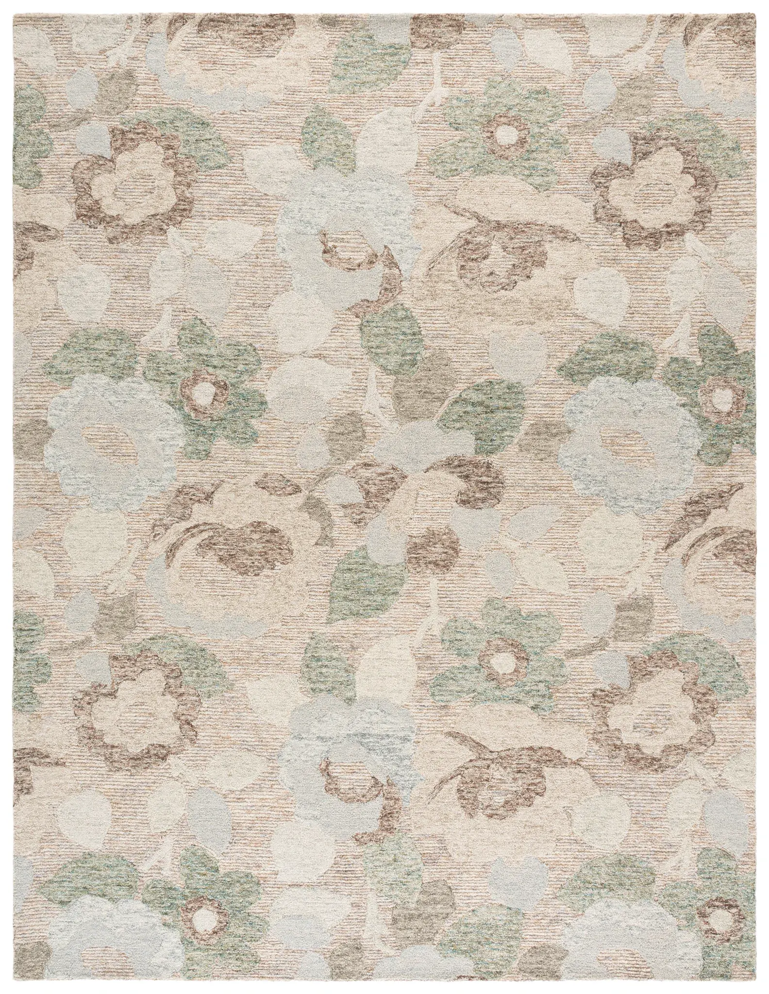 Metro Striated Floral Hand-Tufted Wool Rug