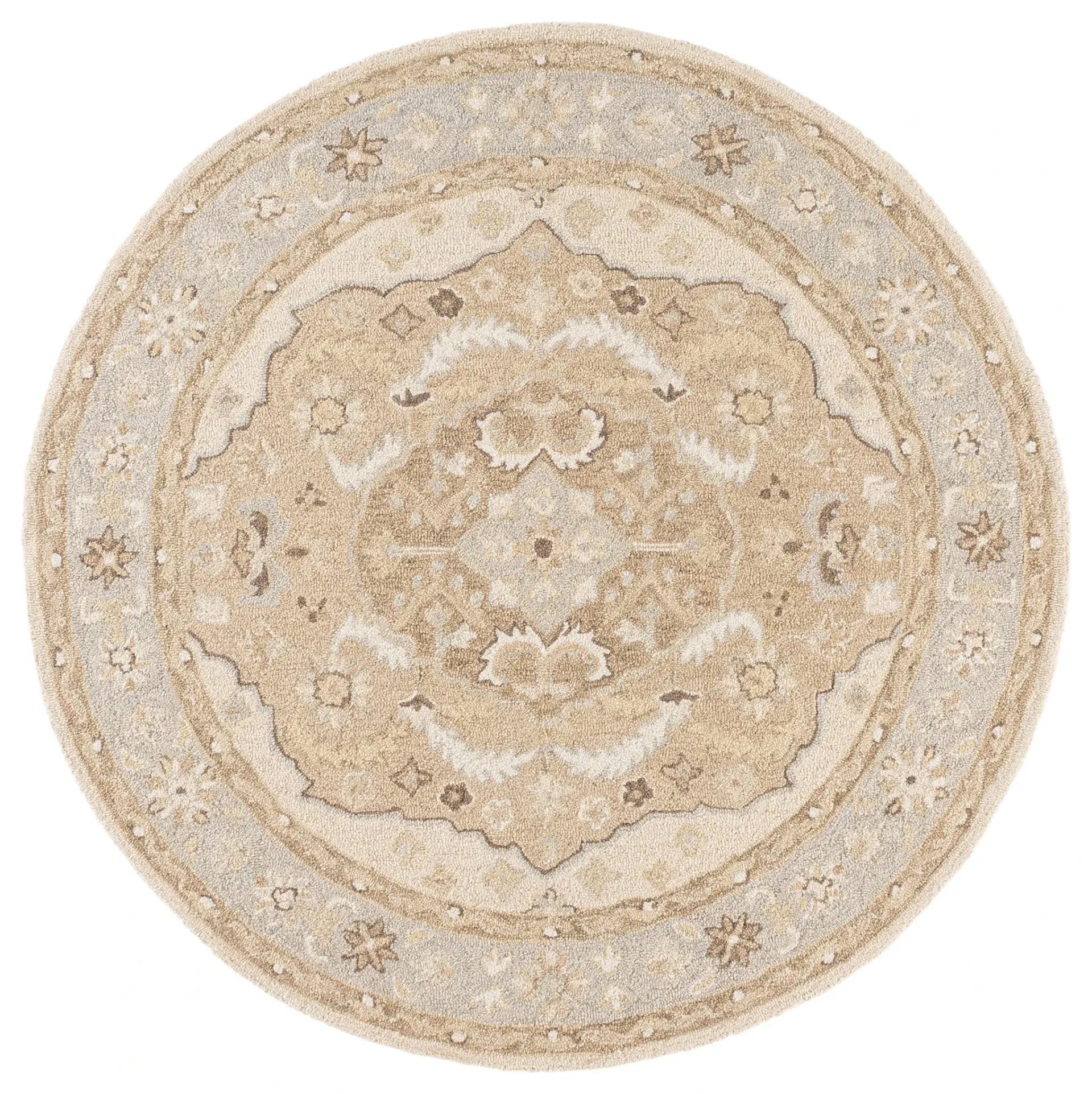 Metro Traditional Medallion Hand-Tufted Wool Rug
