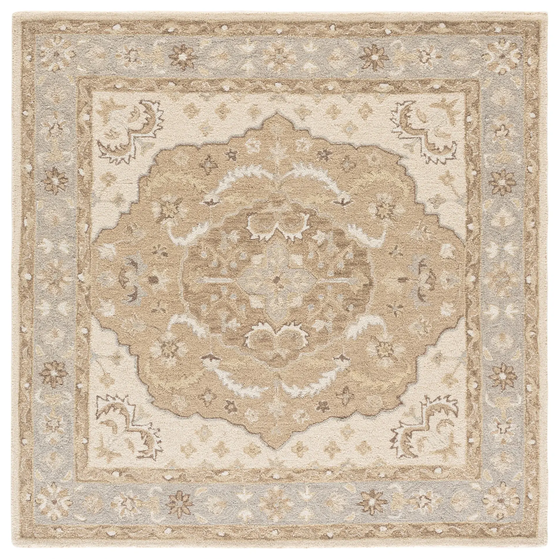 Metro Traditional Medallion Hand-Tufted Wool Rug