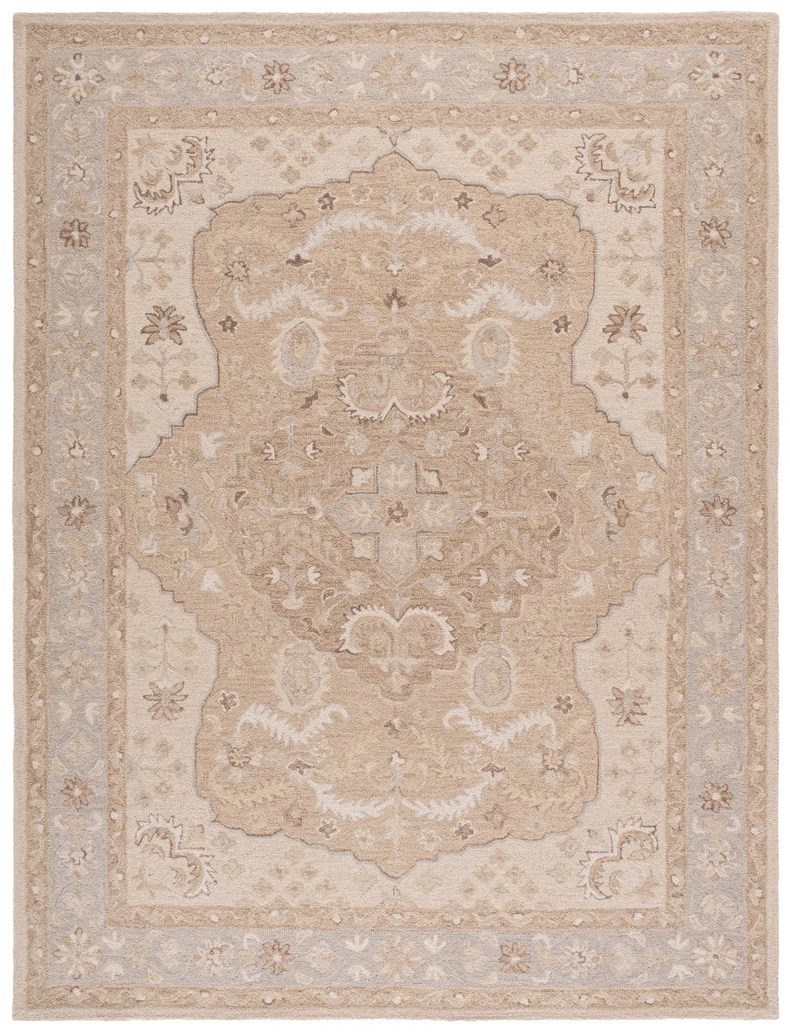 Metro Traditional Medallion Hand-Tufted Wool Rug