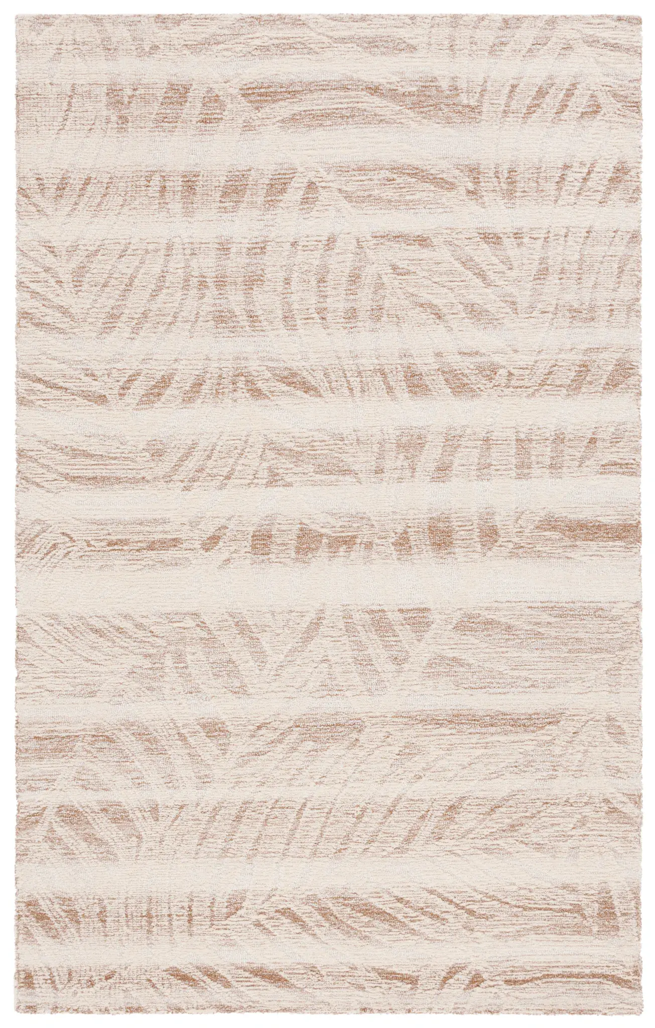Metro Striped Leaf Hand-Tufted Wool Rug