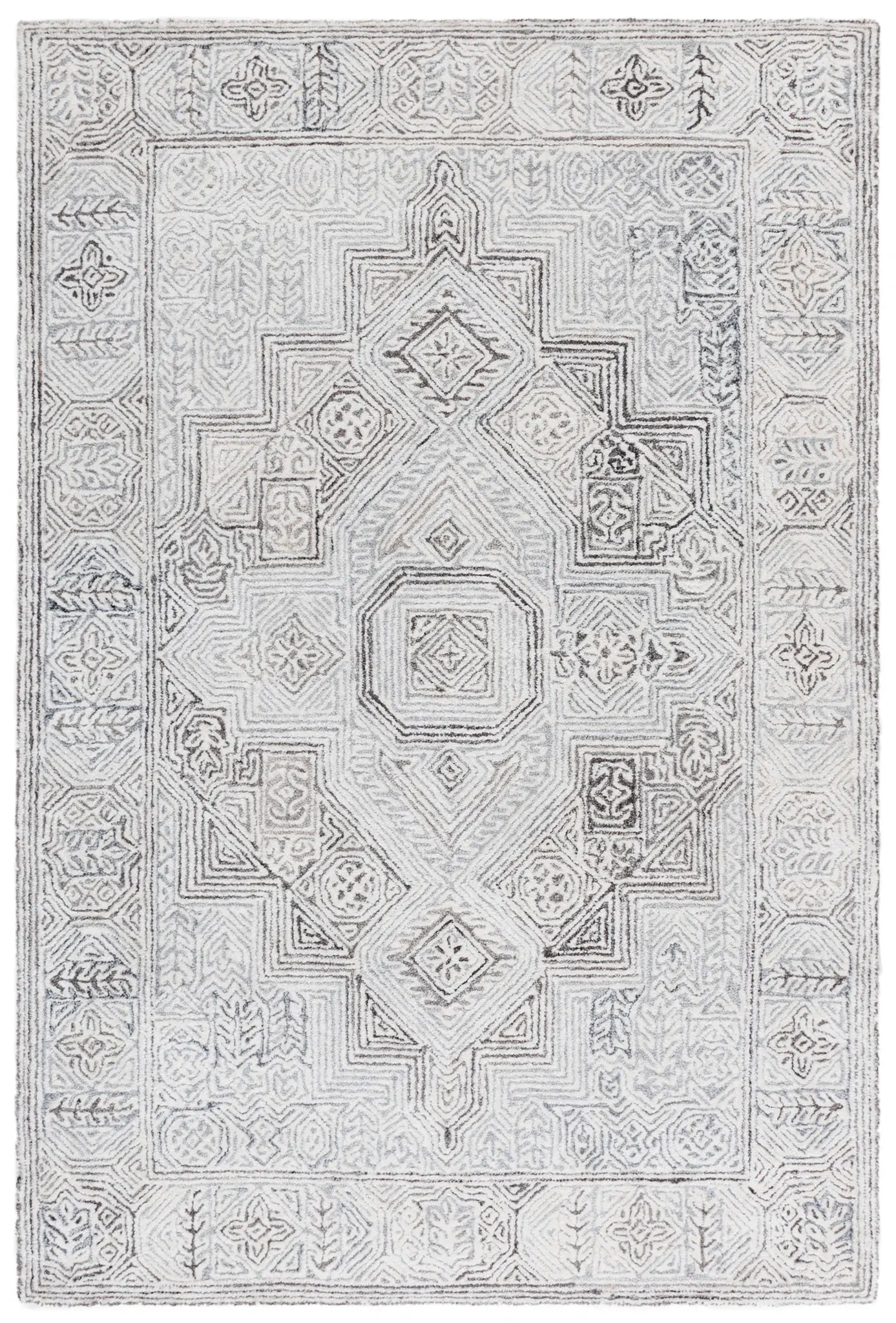 Metro Stepped Medallion Hand-Tufted Rug