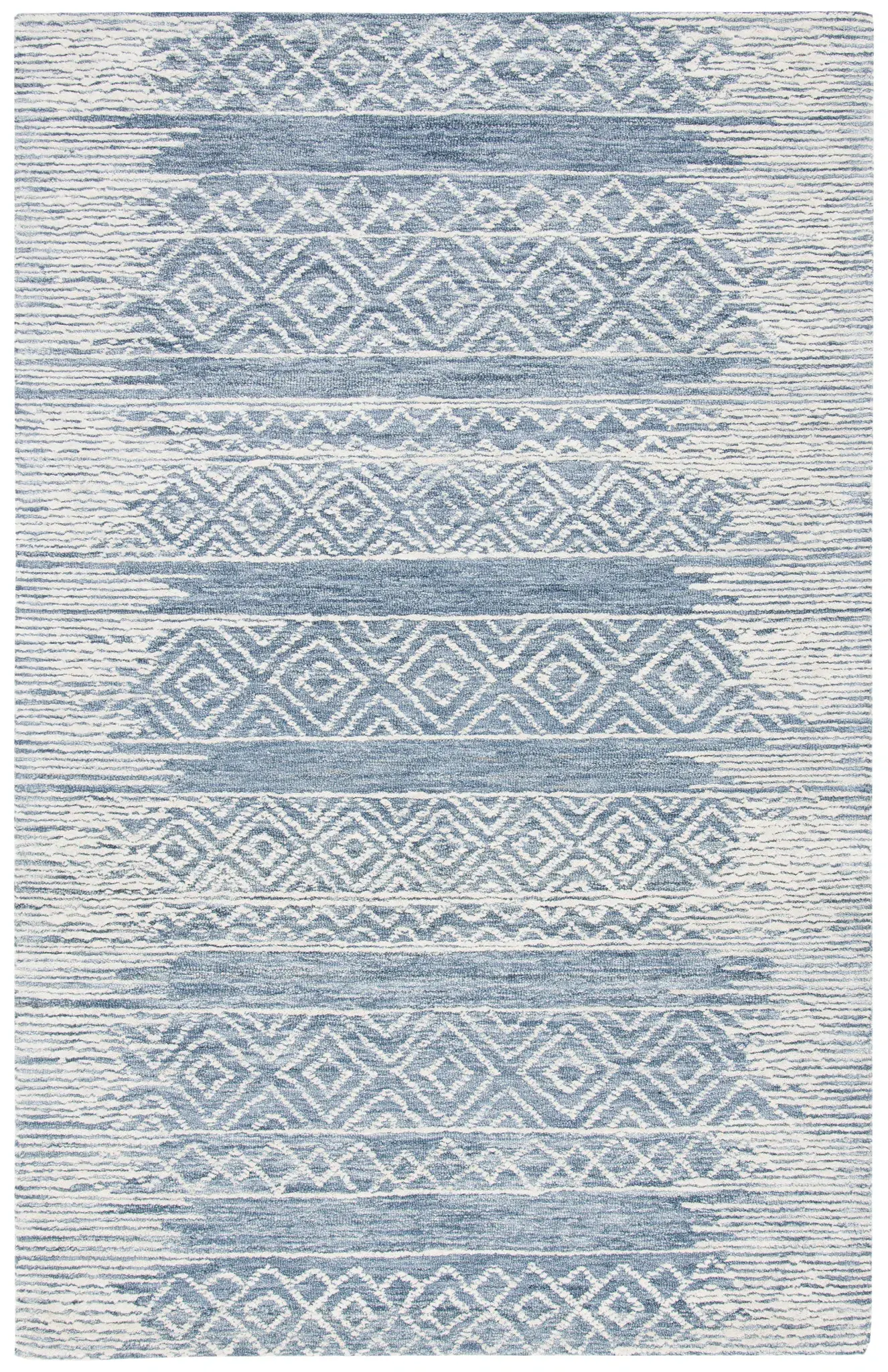 Metro Banded Diamond Hand-Tufted Wool Rug