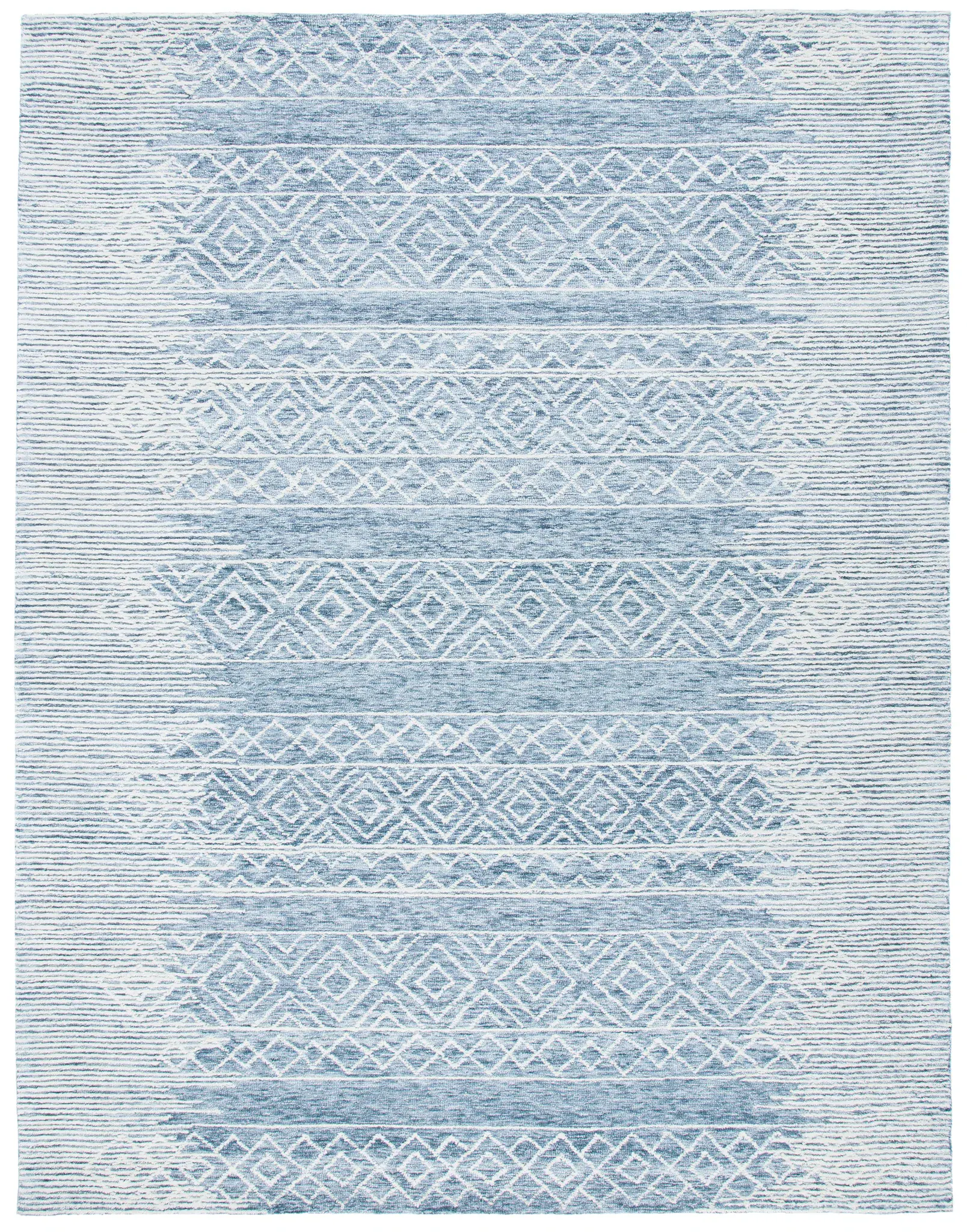 Metro Banded Diamond Hand-Tufted Wool Rug