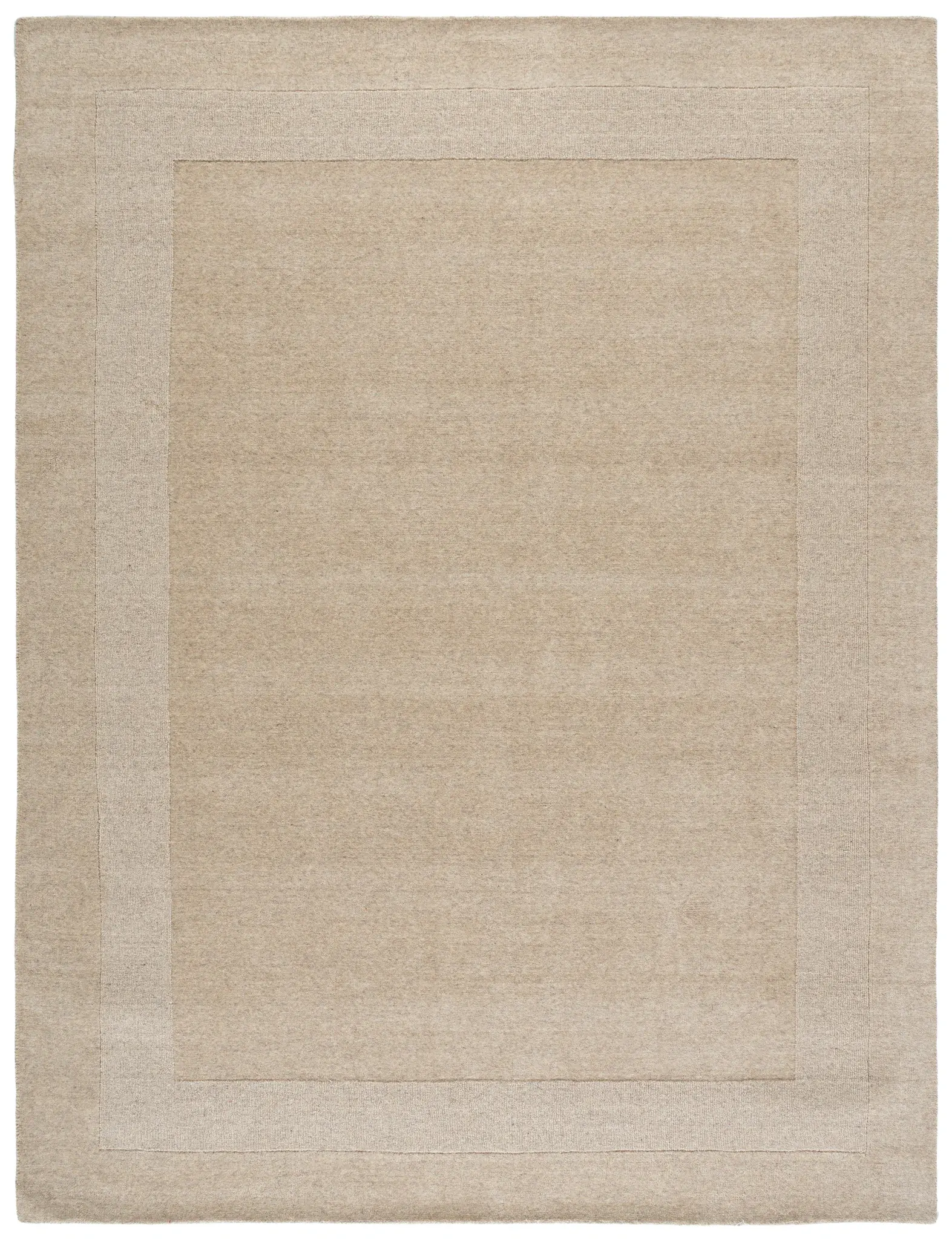 Metro Modern Inset Border Hand-Loomed Wool Rug