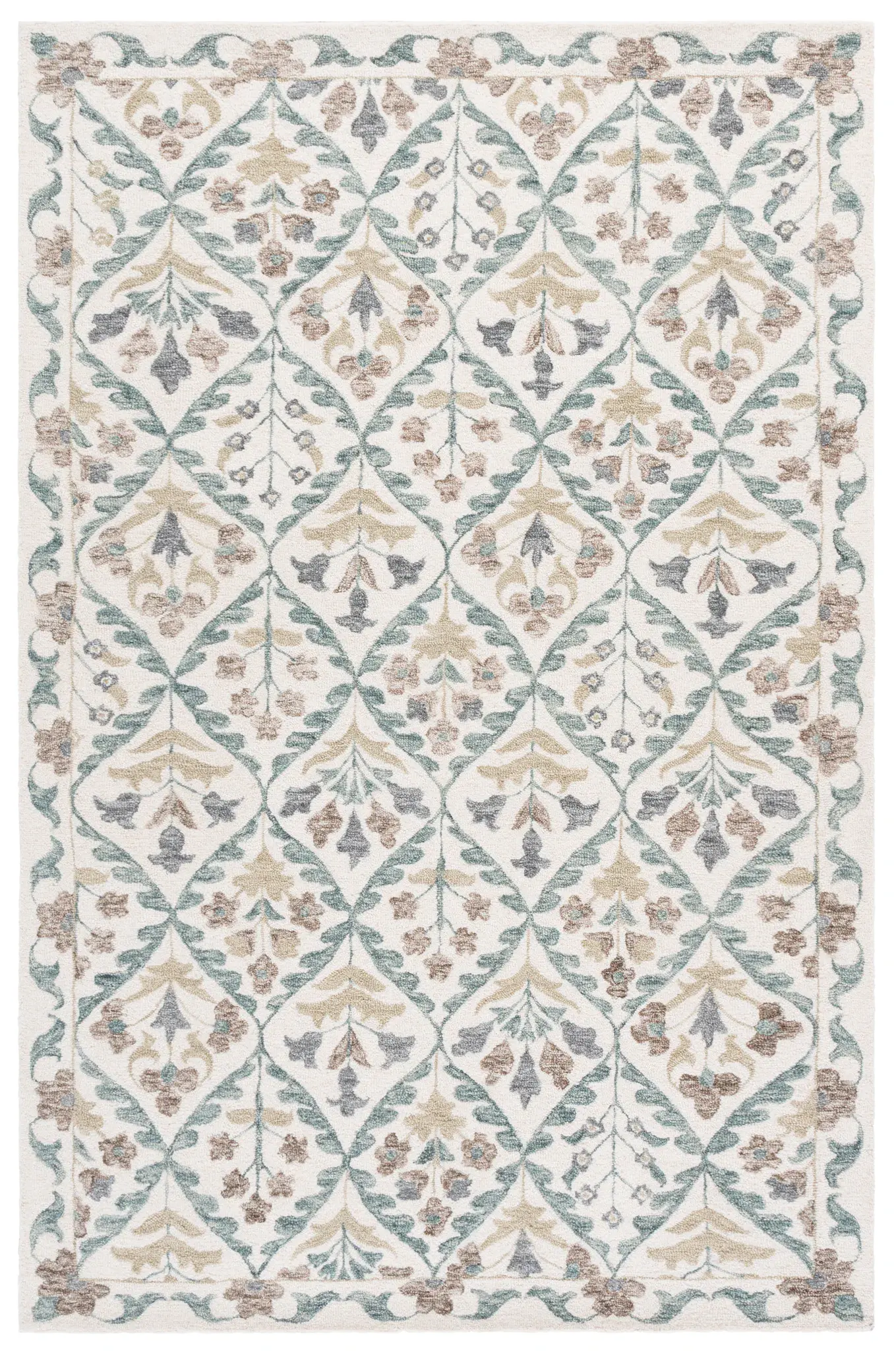 Metro Leafy Lattice Hand-Tufted Wool Rug