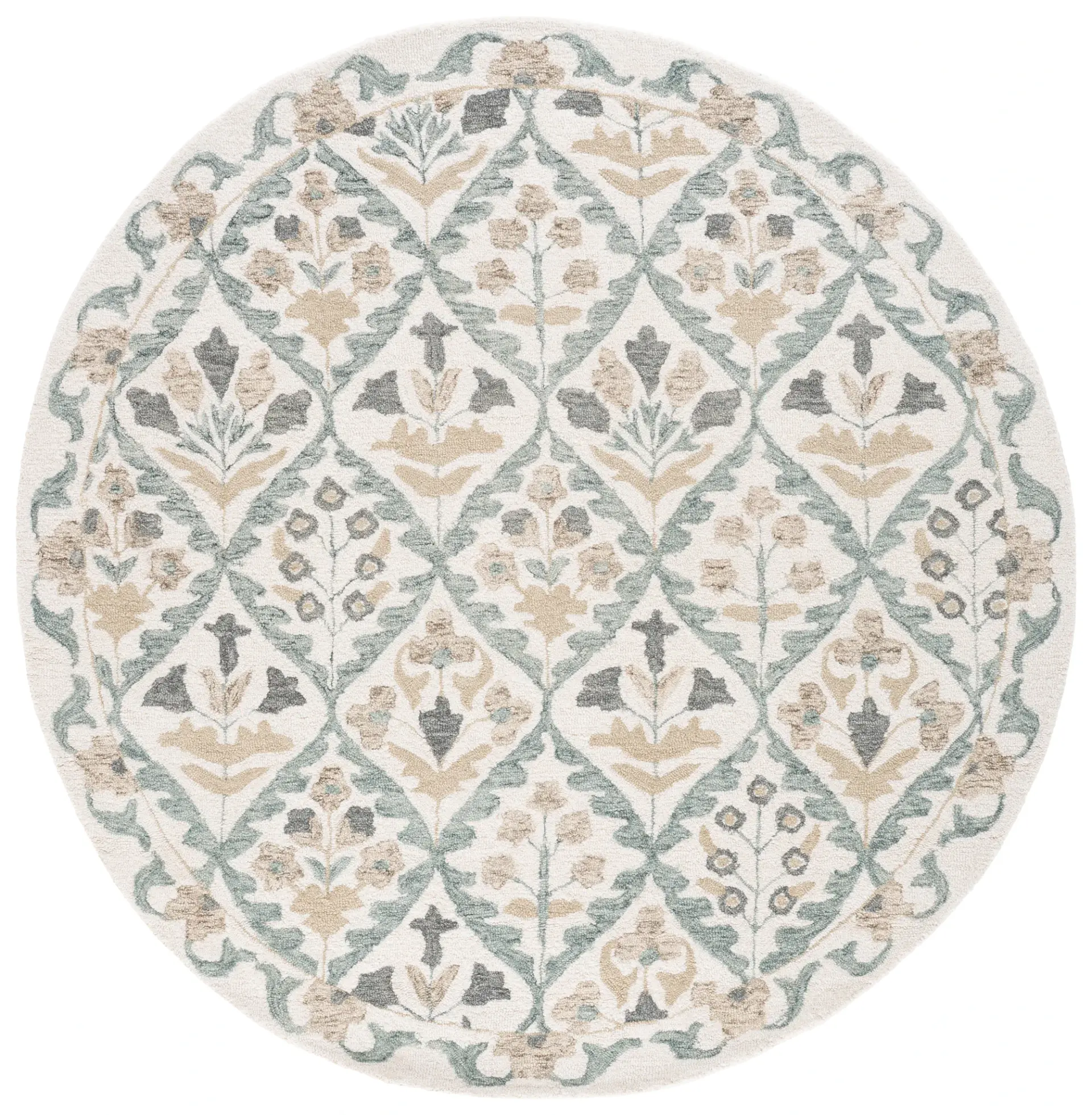 Metro Leafy Lattice Hand-Tufted Wool Rug