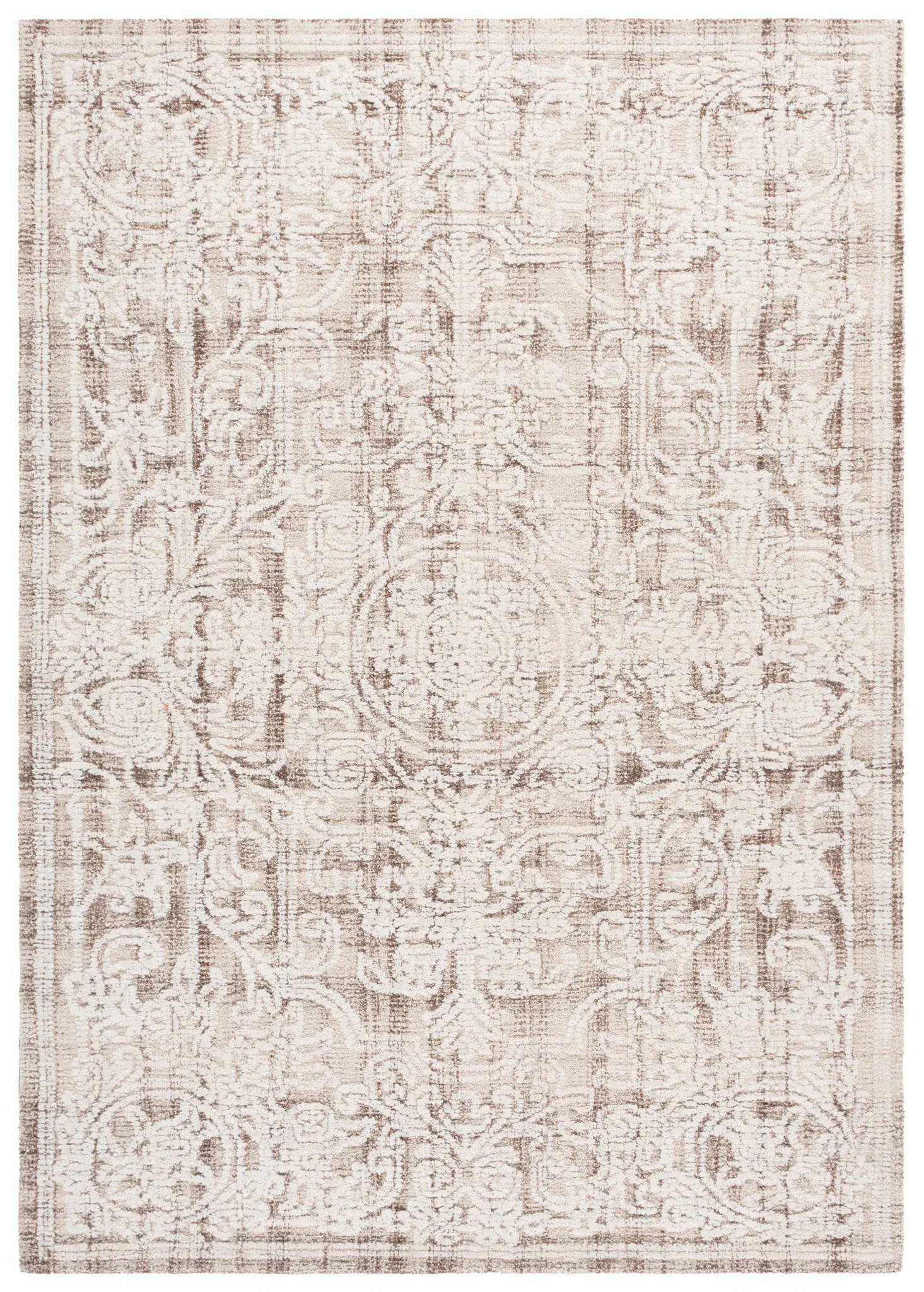 Metro Vintage Round Medallion Hand-Tufted Wool Rug