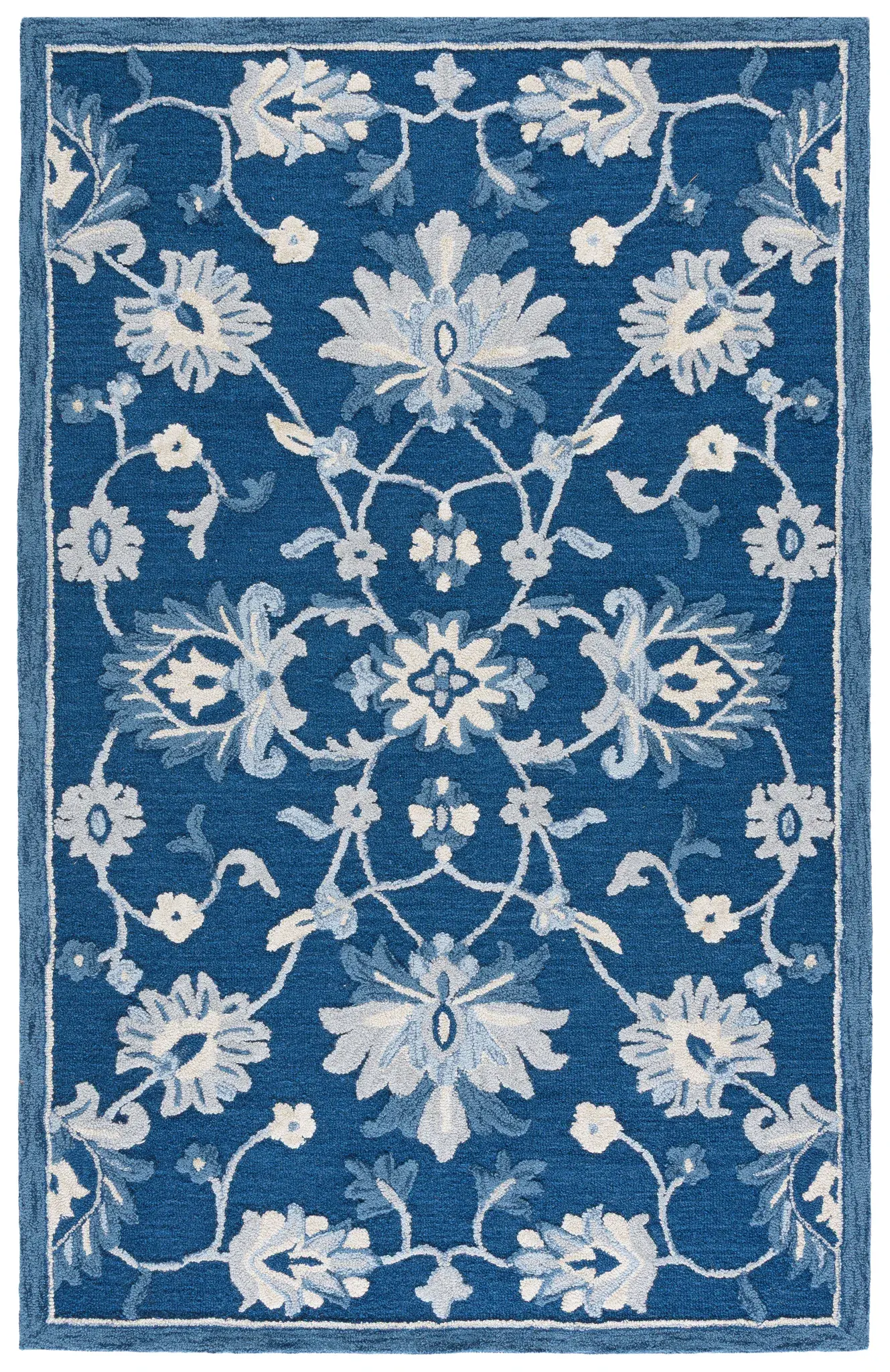 Metro Symmetrical Floral Hand-Tufted Wool Rug