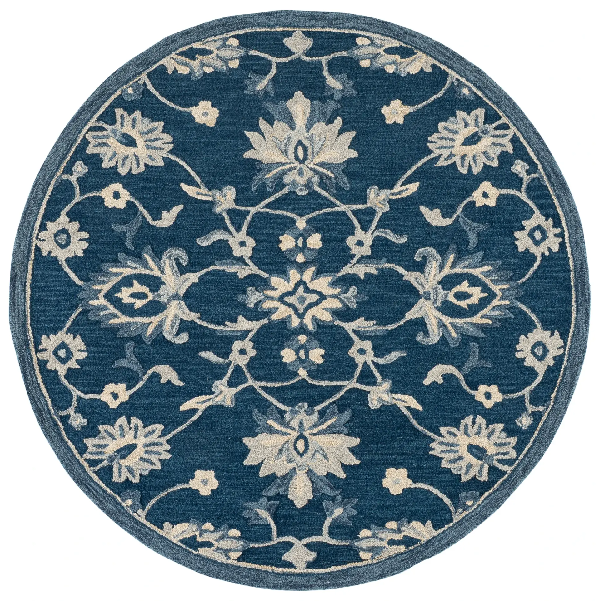 Metro Symmetrical Floral Hand-Tufted Wool Rug