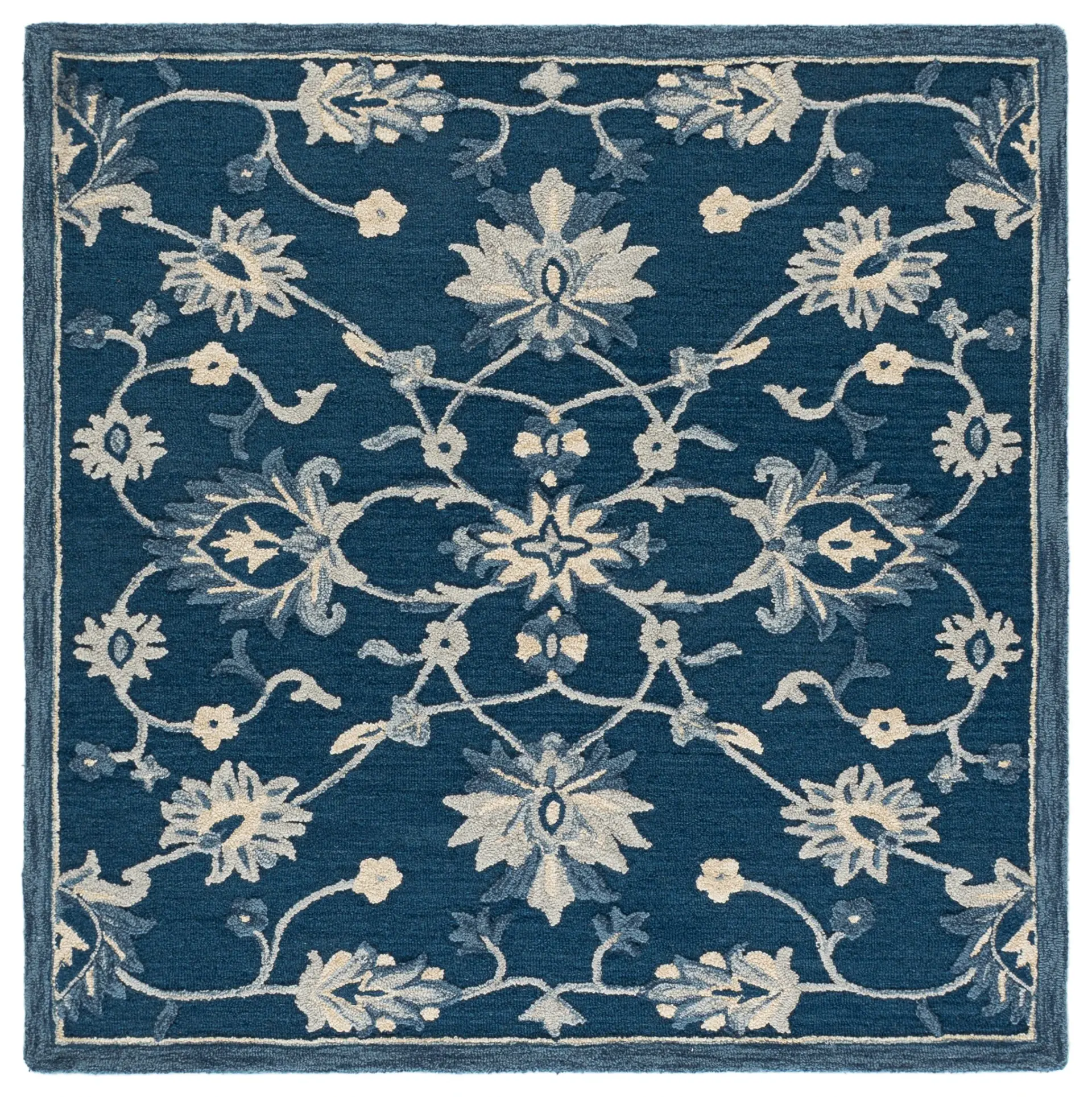 Metro Symmetrical Floral Hand-Tufted Wool Rug