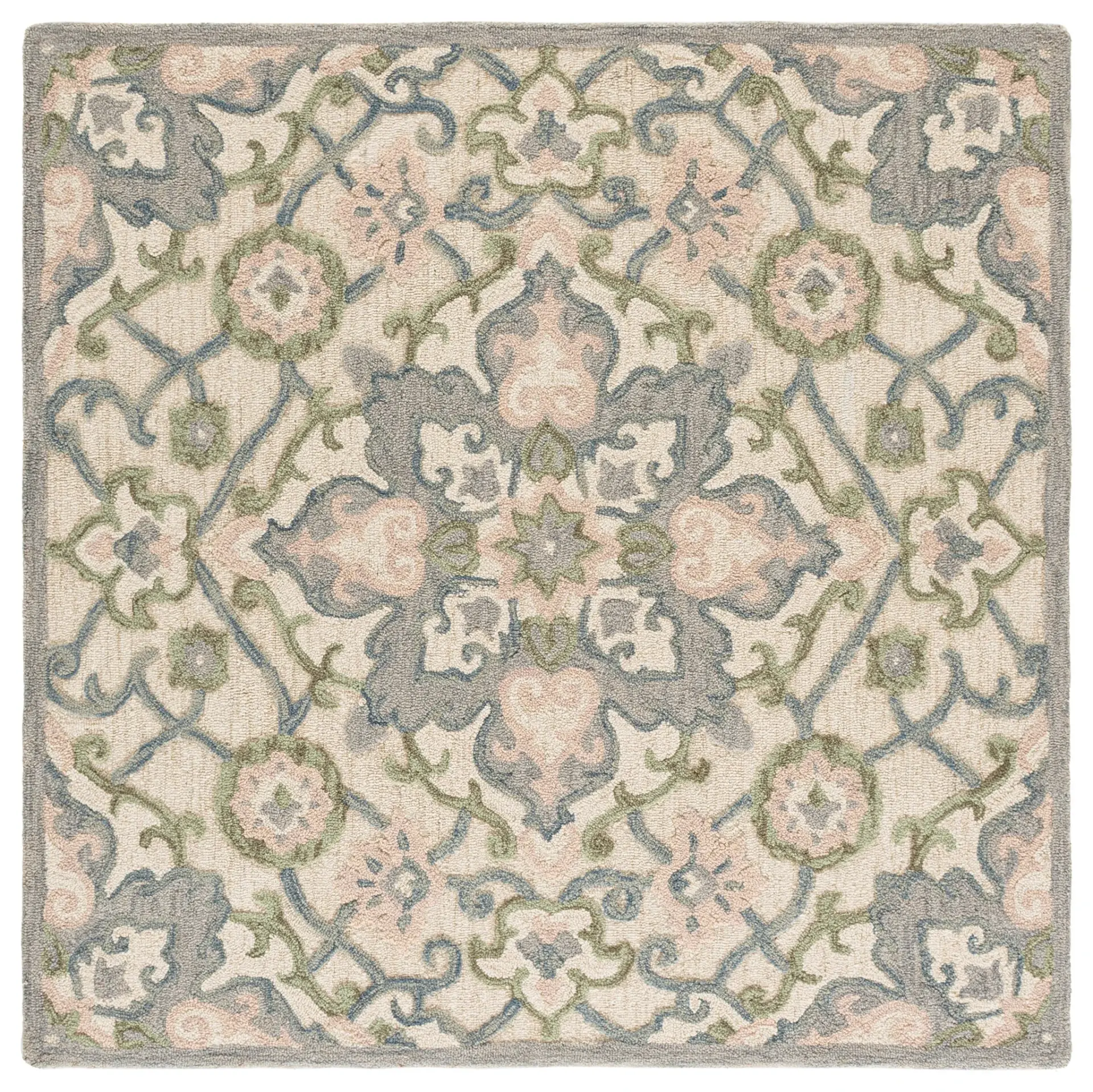 Metro Scroll Trellis Medallion Hand-Tufted Wool Rug