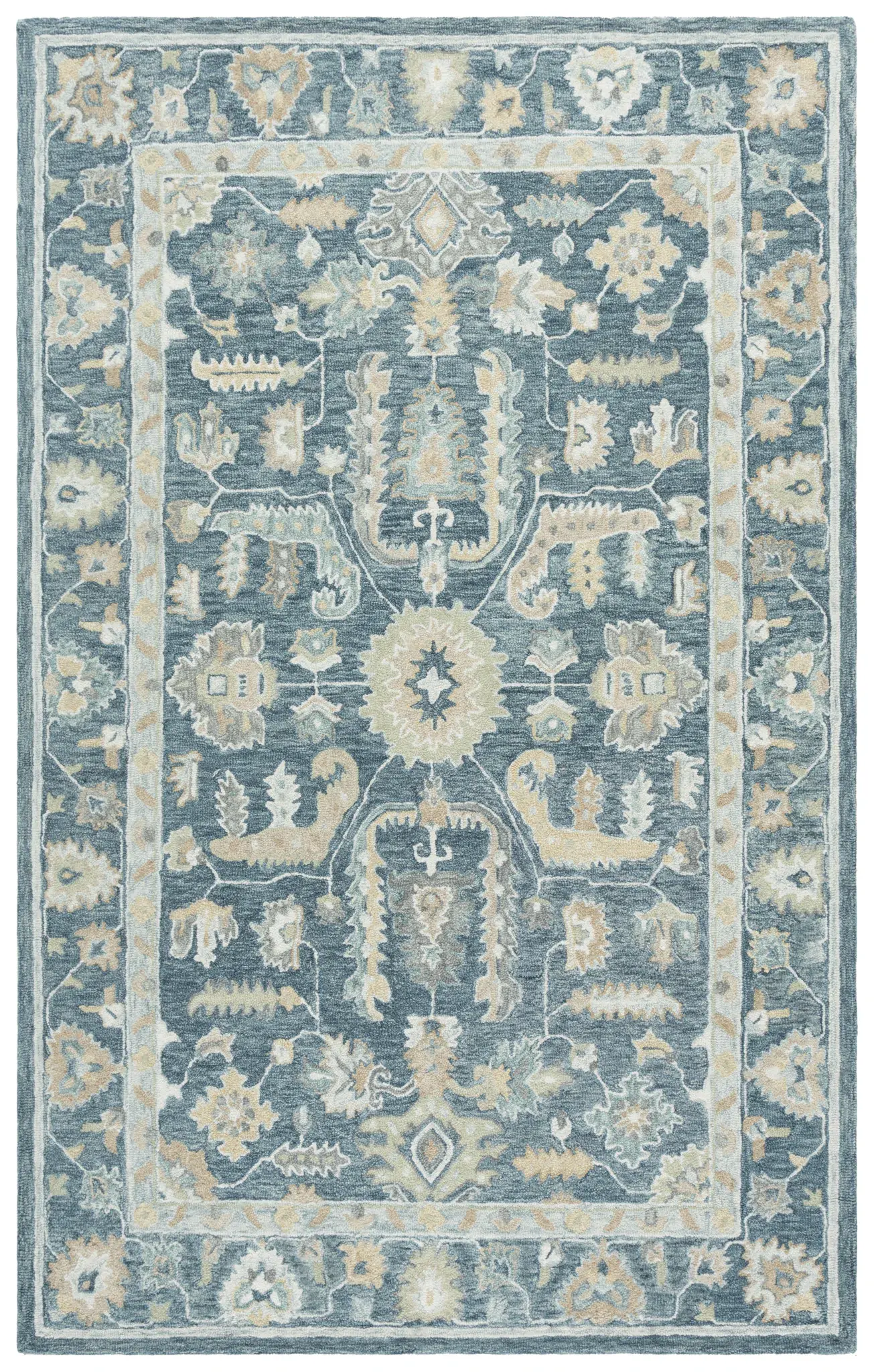 Metro Palmette Medallion Hand-Tufted Wool Rug